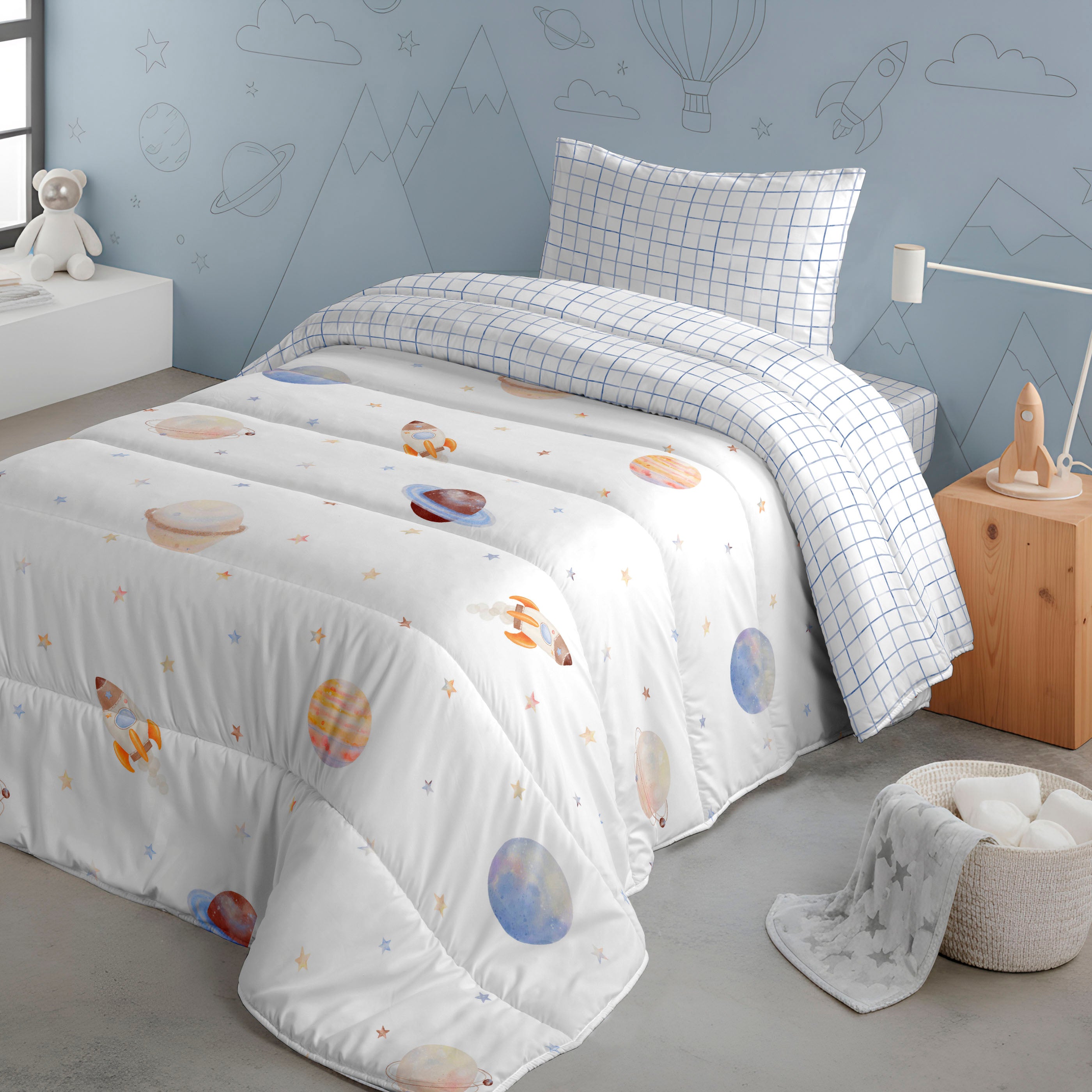 EDREDÓN NÓRDICO REVERSIBLE ESTAMPADO INFANTIL ASTRO