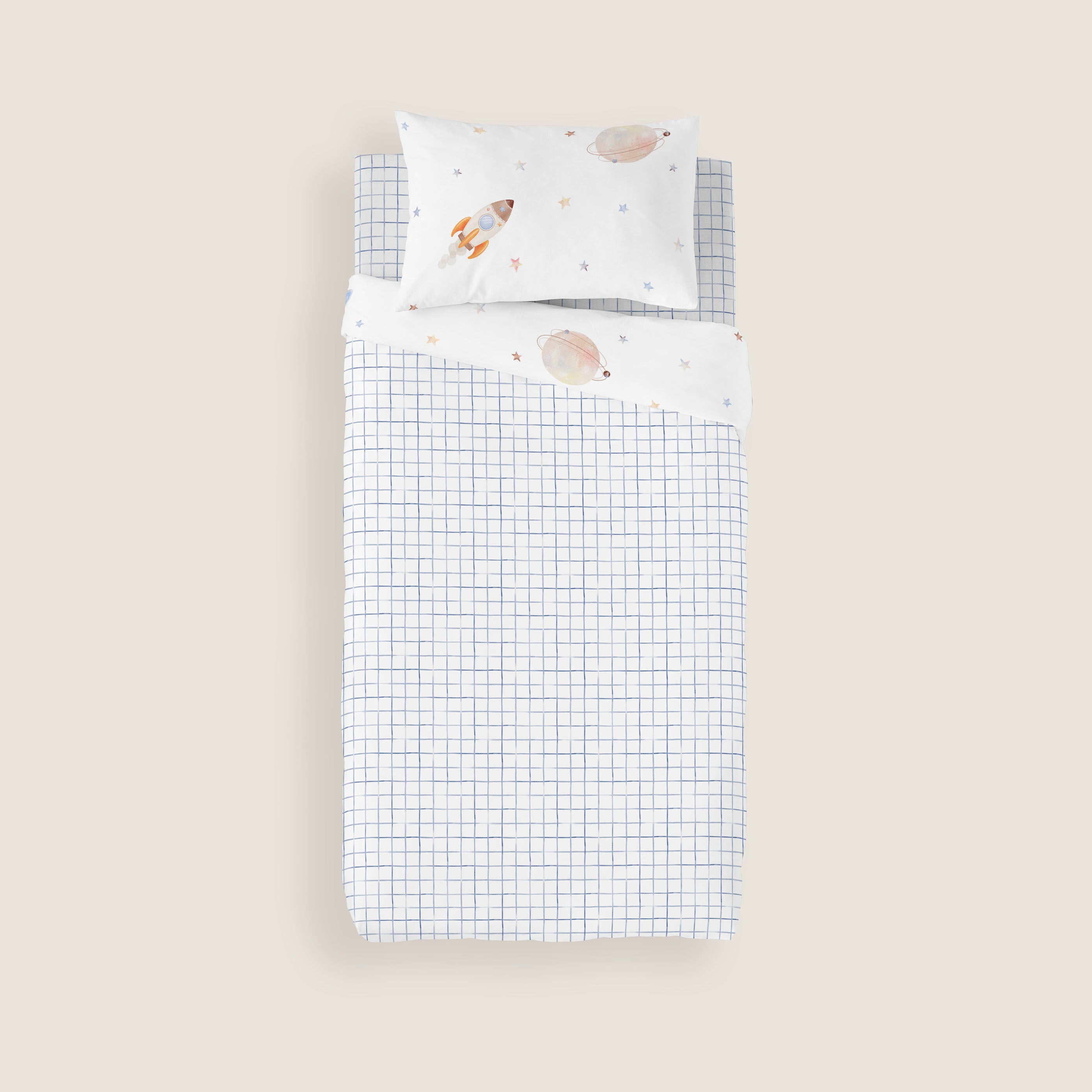 FUNDA NÓRDICA REVERSIBLE ESTAMPADA INFANTIL ASTRO 100% ALGODÓN