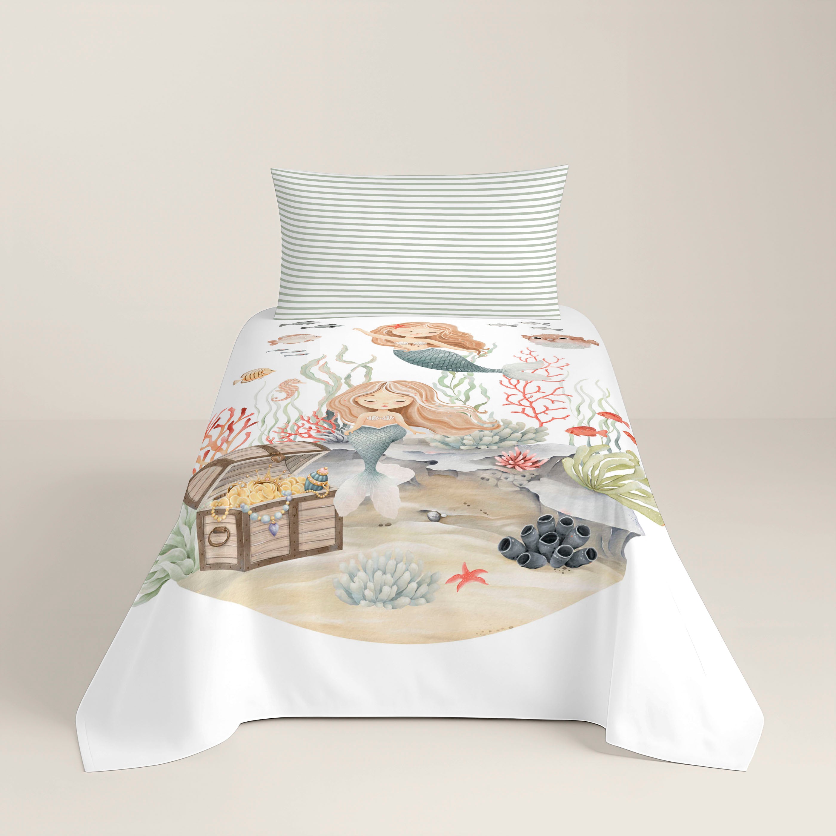 COPRIPIUMINO REVERSIBILE STAMPATO PER BAMBINI ATHINA 100% COTONE