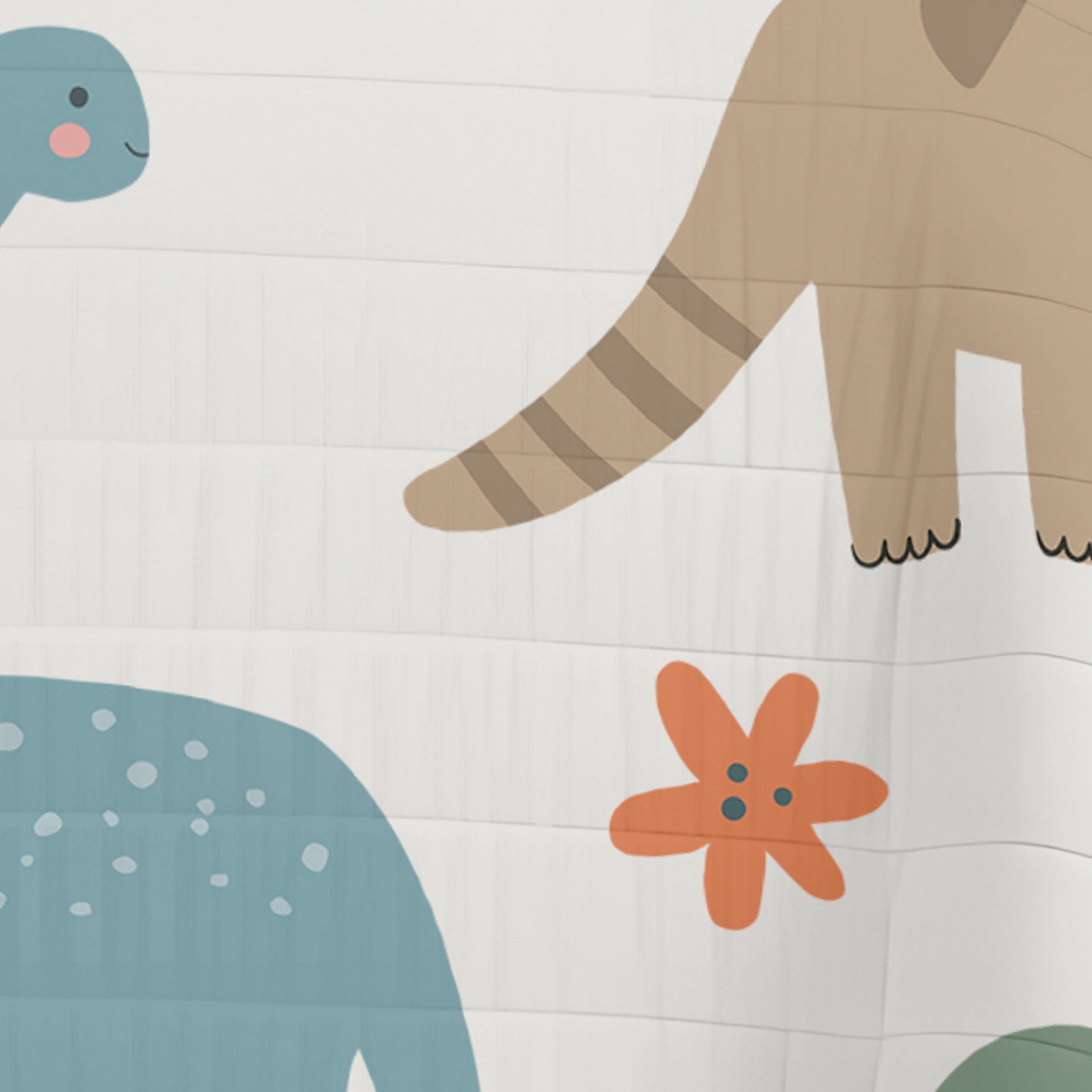 COLCHA BOUTI REVERSIBLE ESTAMPADA INFANTIL DINOLAND 100% ALGODÓN