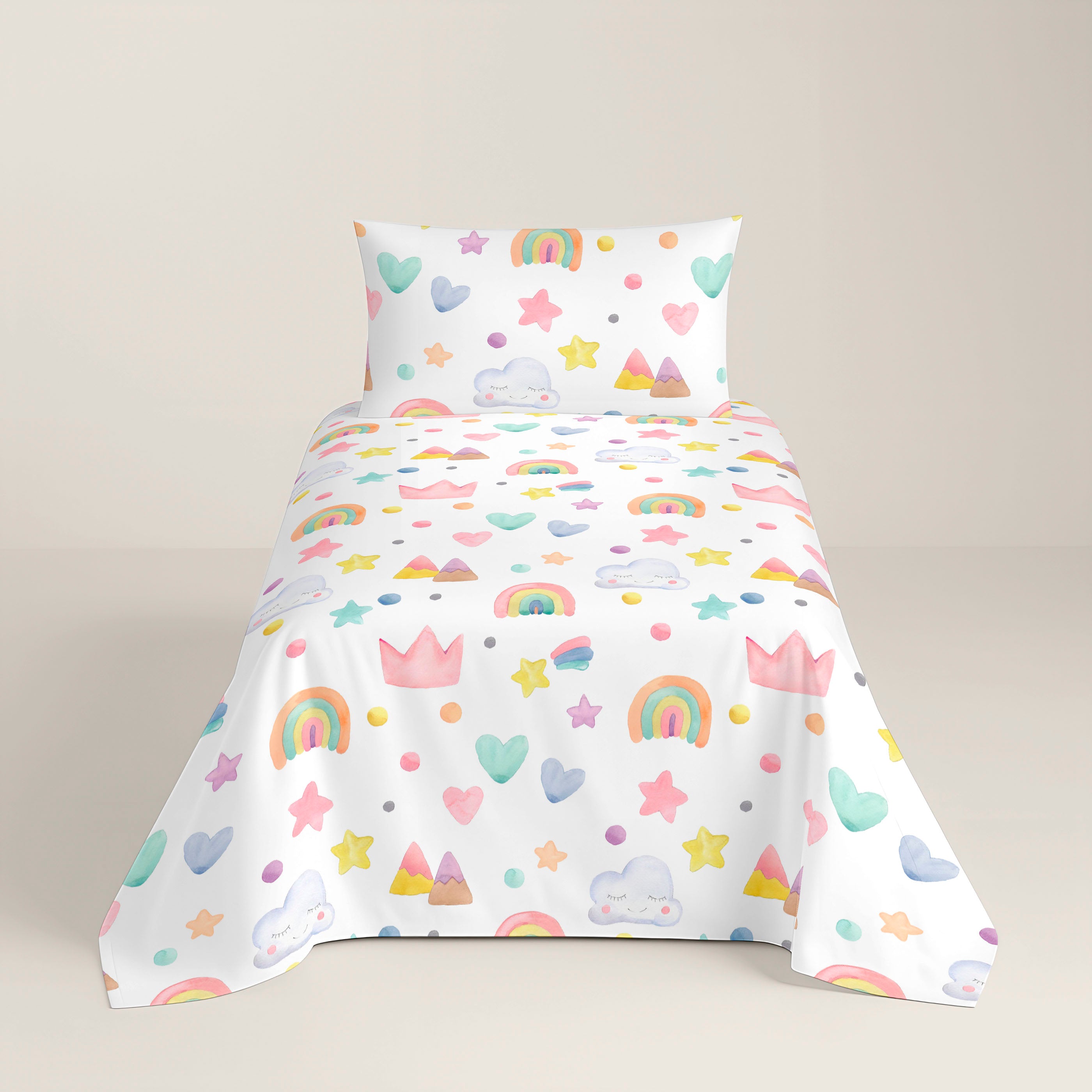 COPRIPIUMINO STAMPATO PER BAMBINI CONFETTI 100% COTONE