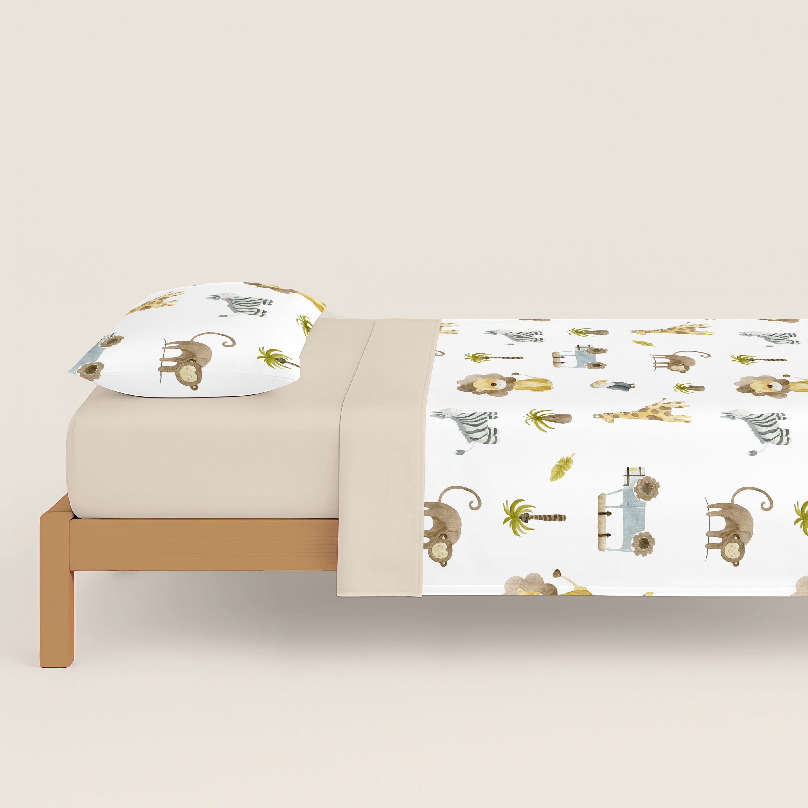 FUNDA NÓRDICA ESTAMPADA INFANTIL SERENGETI 100% ALGODÓN