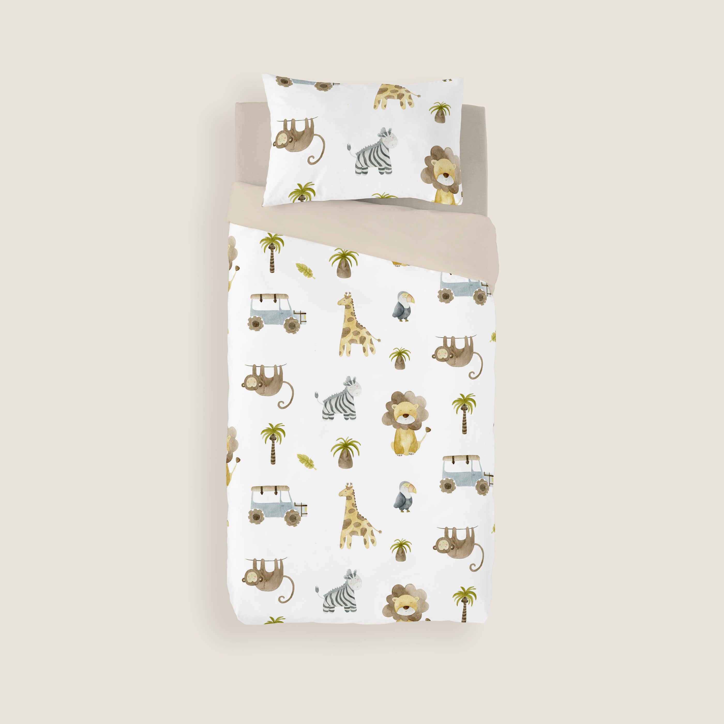 FUNDA NÓRDICA ESTAMPADA INFANTIL SERENGETI 100% ALGODÓN