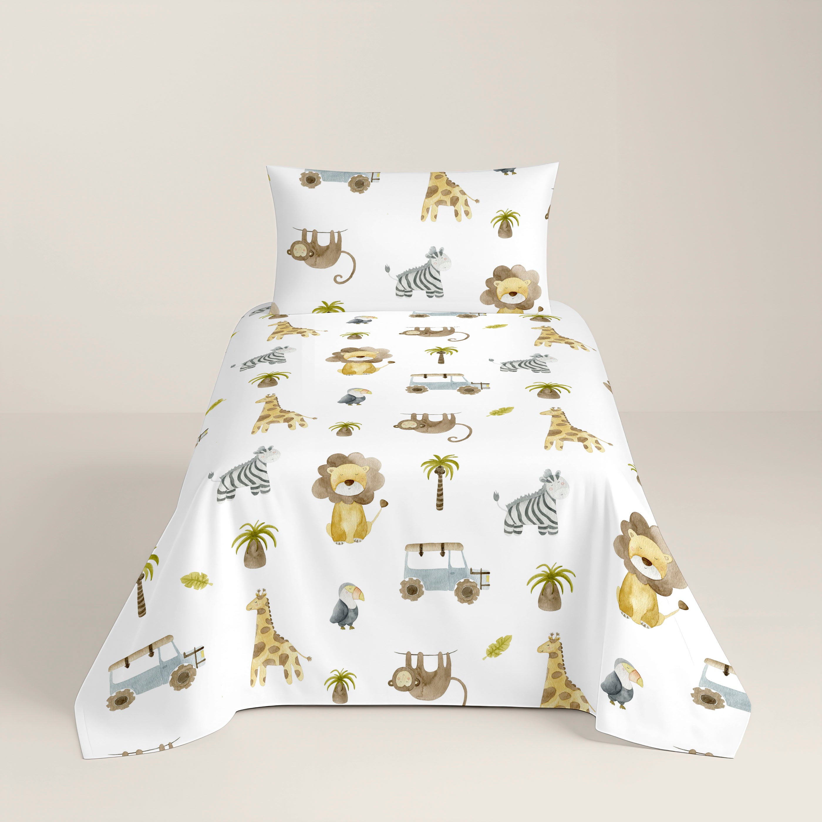 FUNDA NÓRDICA ESTAMPADA INFANTIL SERENGETI 100% ALGODÓN