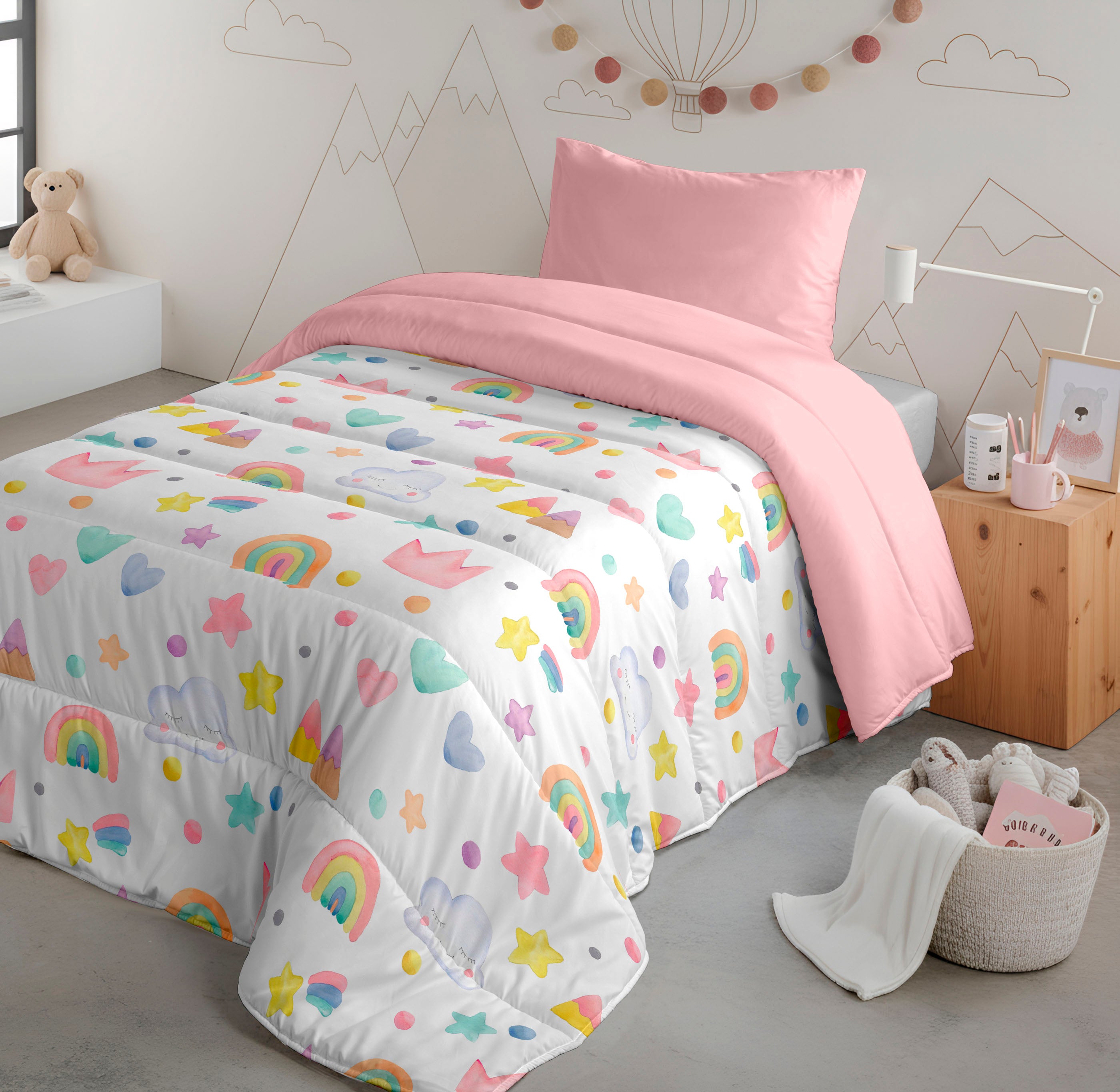 EDREDÓN NÓRDICO ESTAMPADO INFANTIL CONFETTI