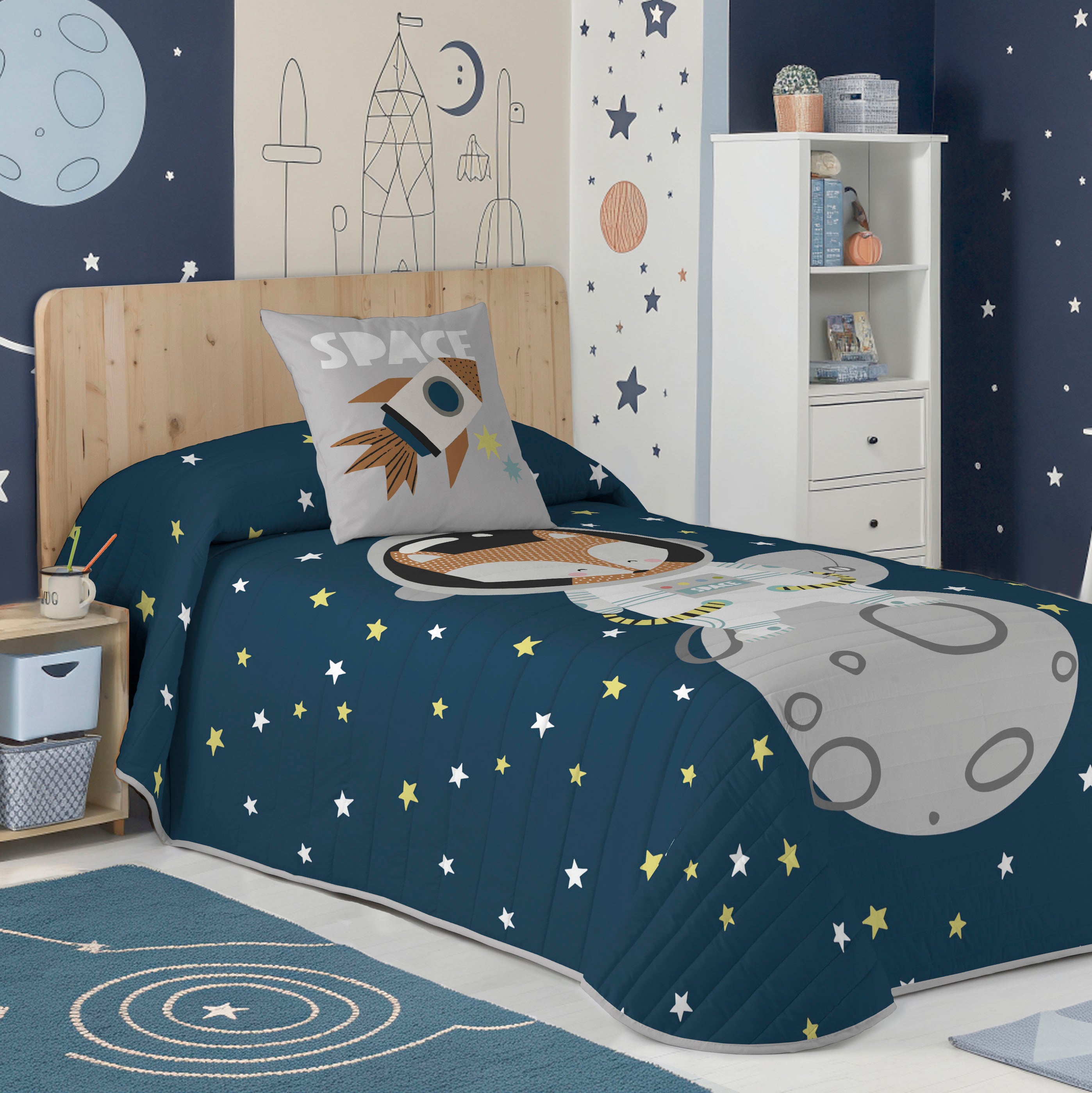 COLCHA BOUTI ESTAMPADA INFANTIL NEIL 100% ALGODÓN