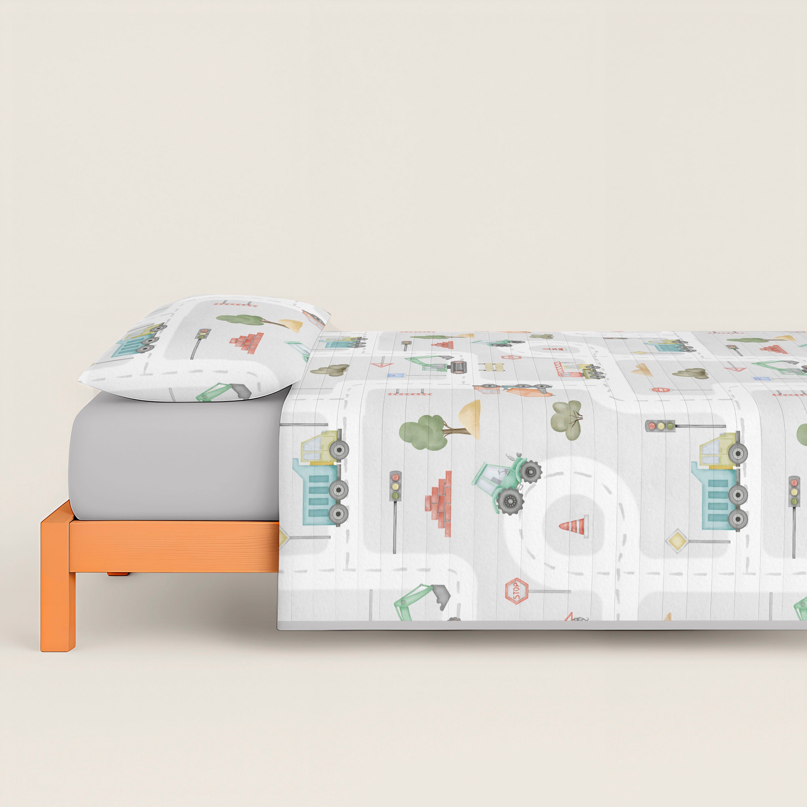 COLCHA BOUTI ESTAMPADA INFANTIL ROAD 100% ALGODÓN