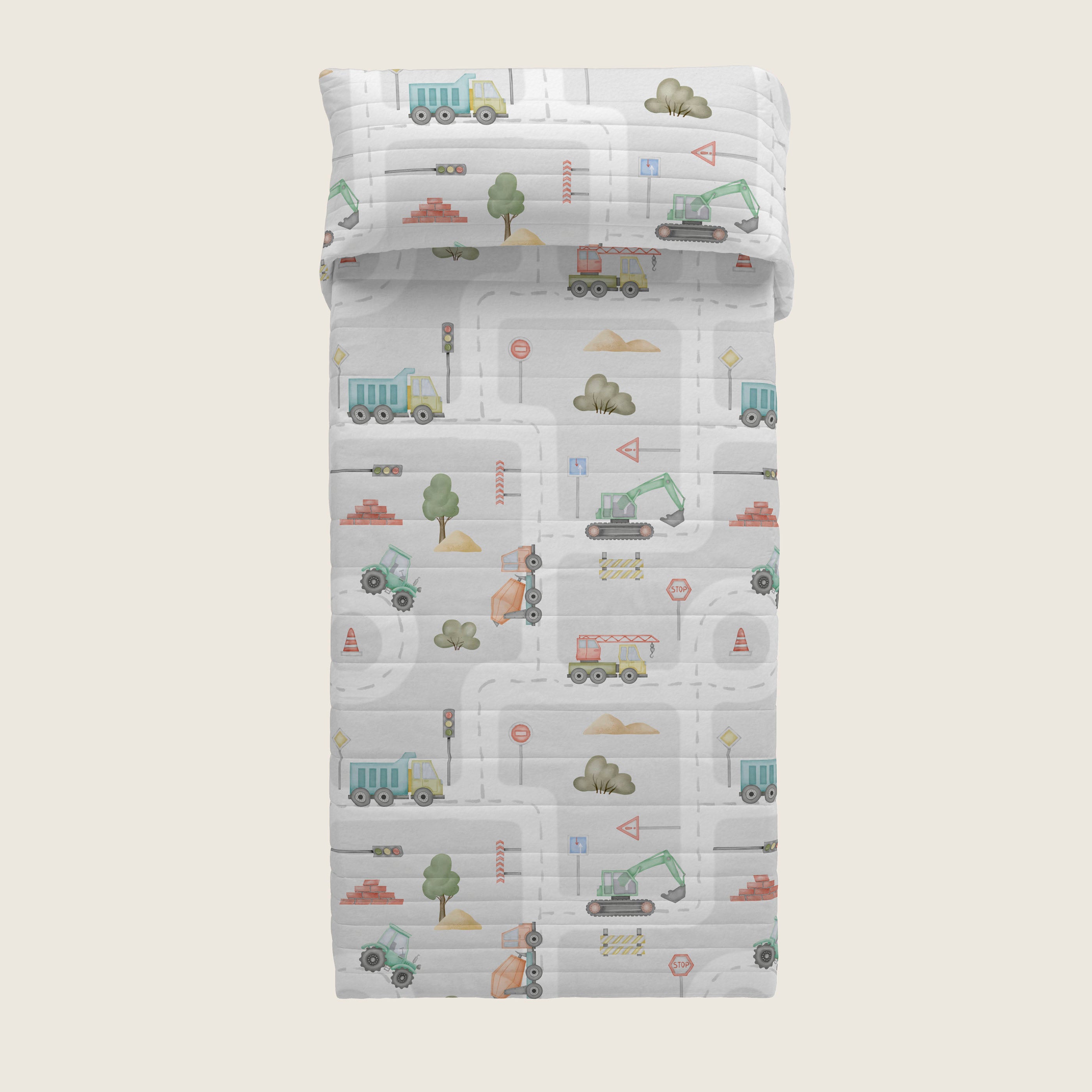 COLCHA BOUTI ESTAMPADA INFANTIL ROAD 100% ALGODÓN