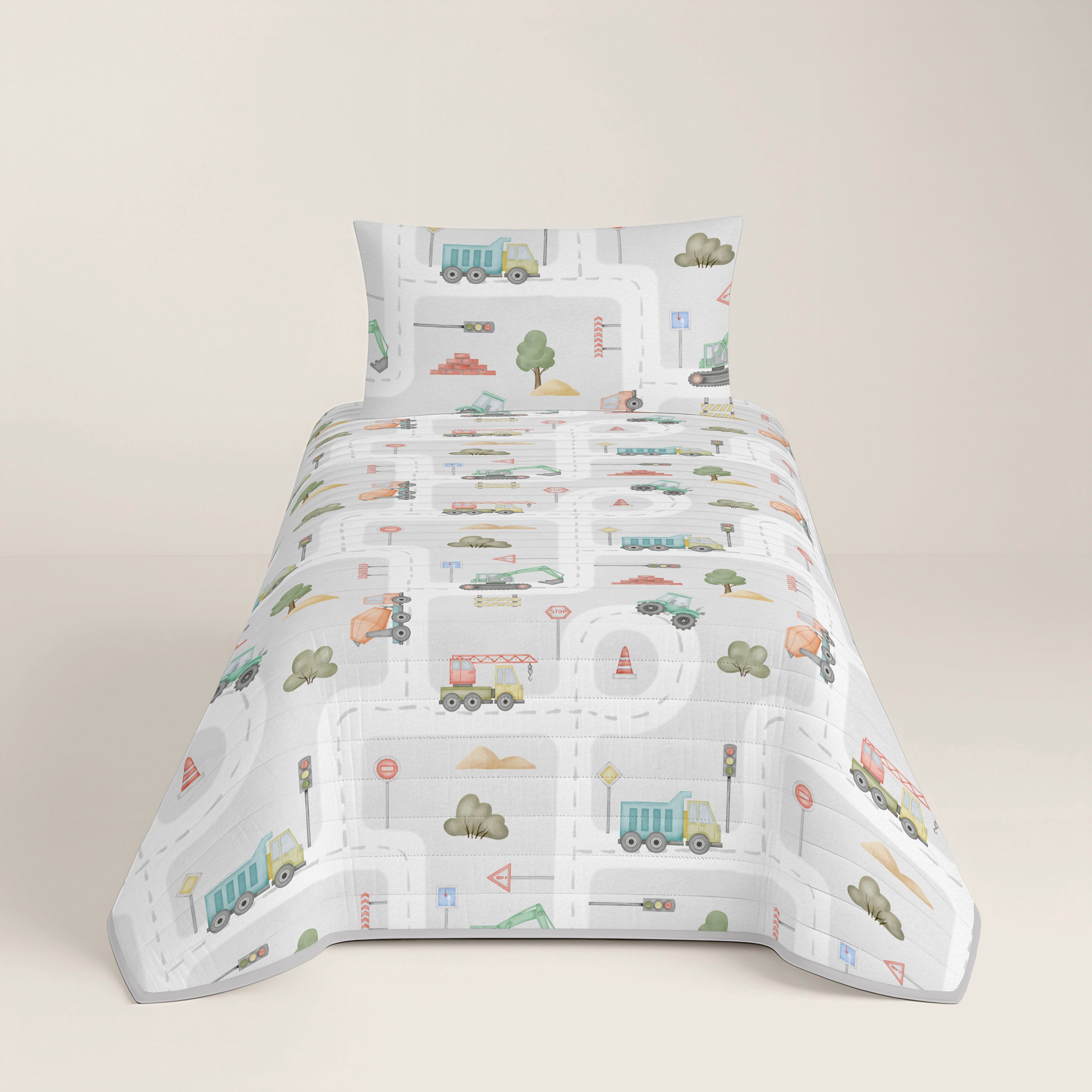 COLCHA BOUTI ESTAMPADA INFANTIL ROAD 100% ALGODÓN