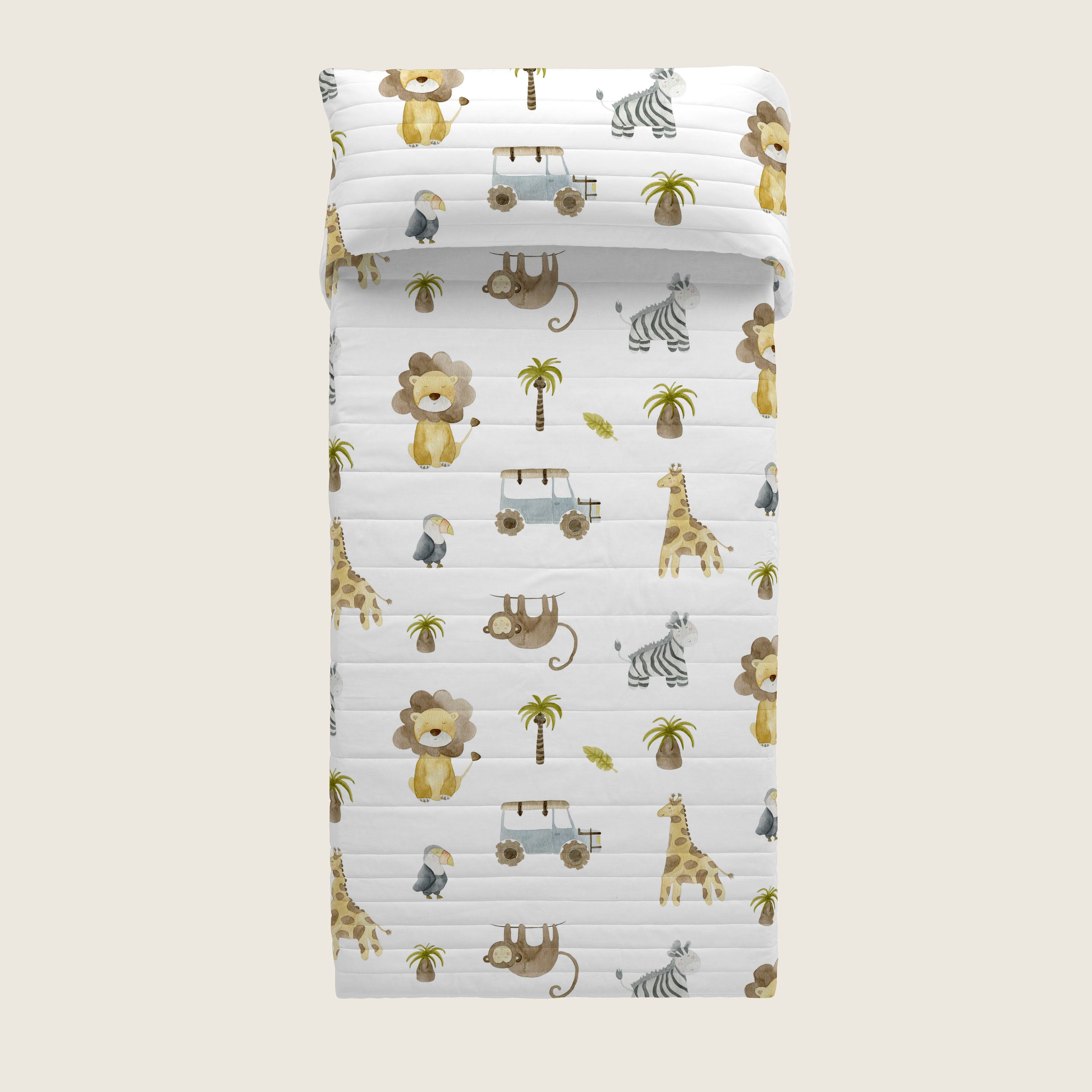 COLCHA BOUTI ESTAMPADA INFANTIL SERENGETI 100% ALGODÓN