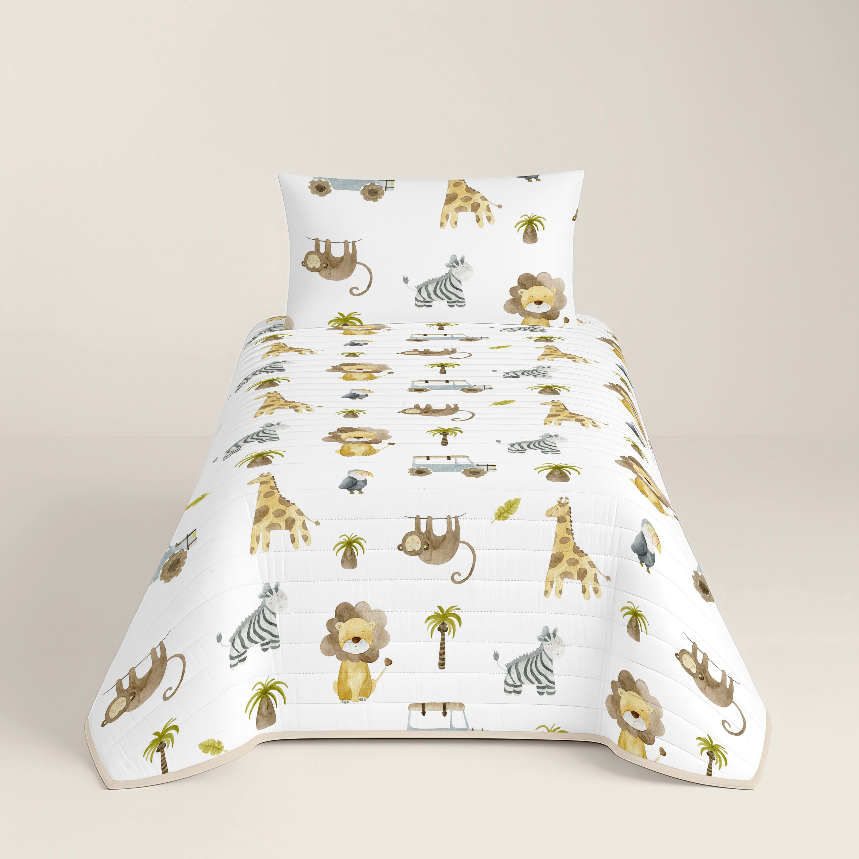 COLCHA BOUTI ESTAMPADA INFANTIL SERENGETI 100% ALGODÓN