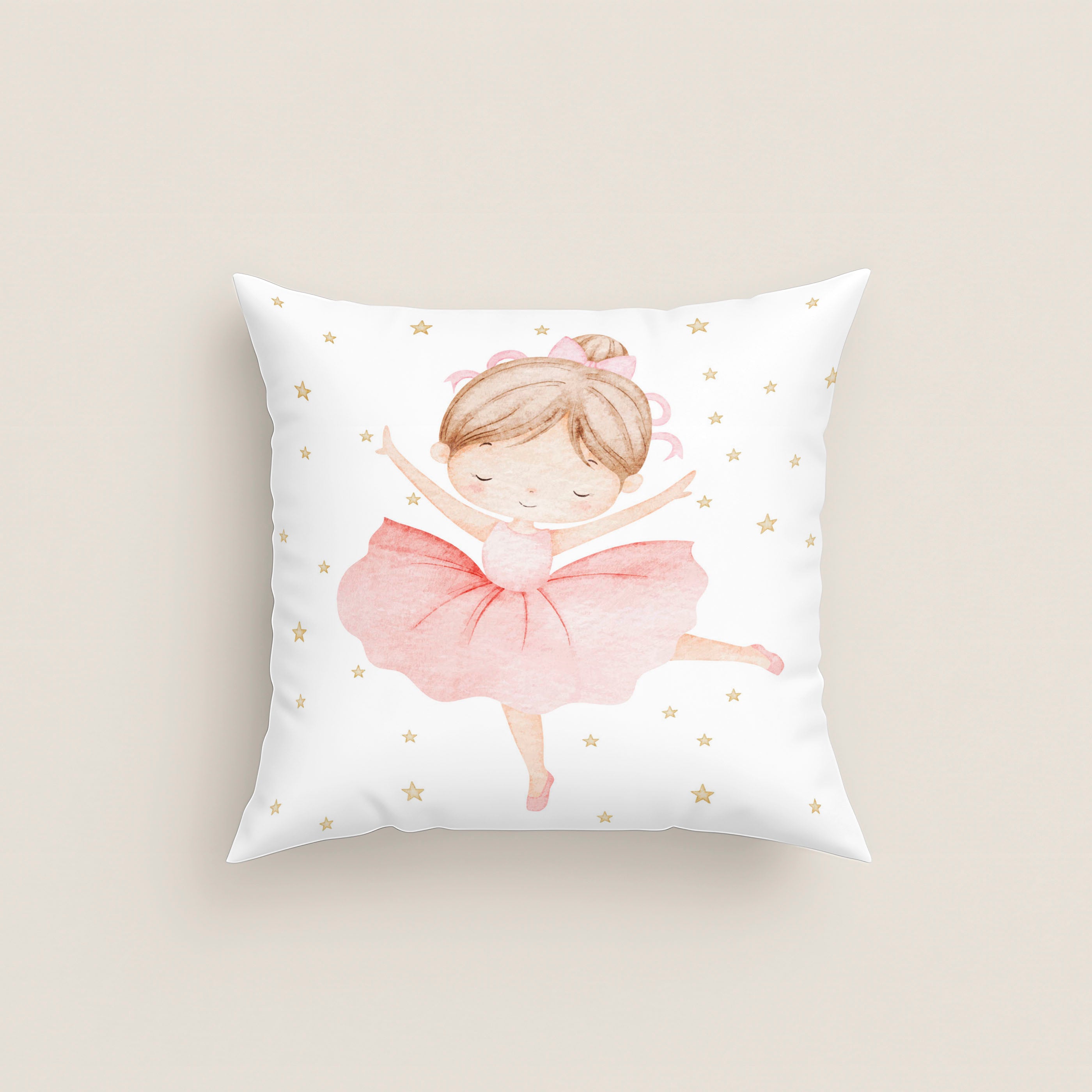 FODERA PER CUSCINO BAMBINA STAMPA BALLERINE 100% COTONE