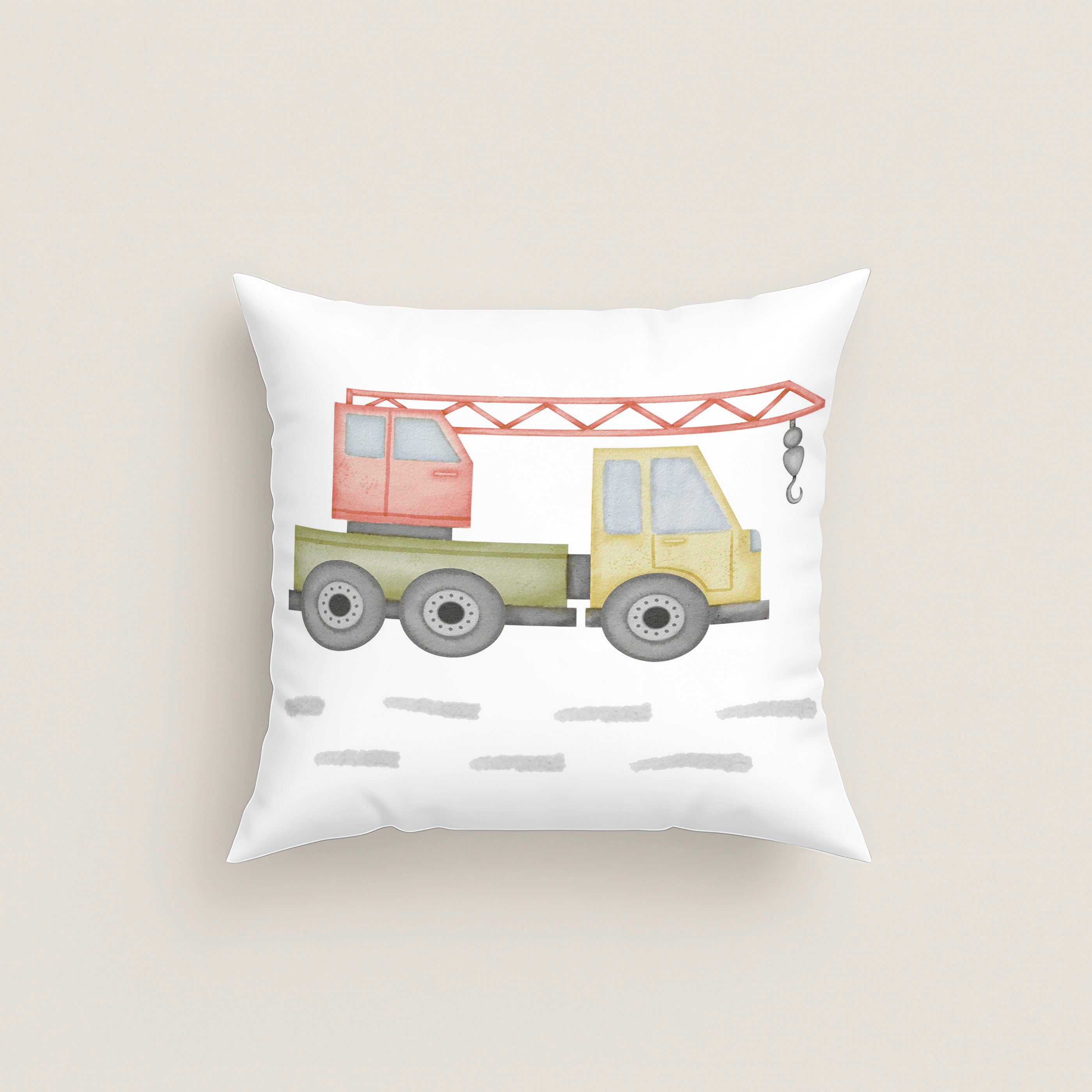 FUNDA DE COJÍN INFANTIL ESTAMPADO ROAD 100% ALGODÓN