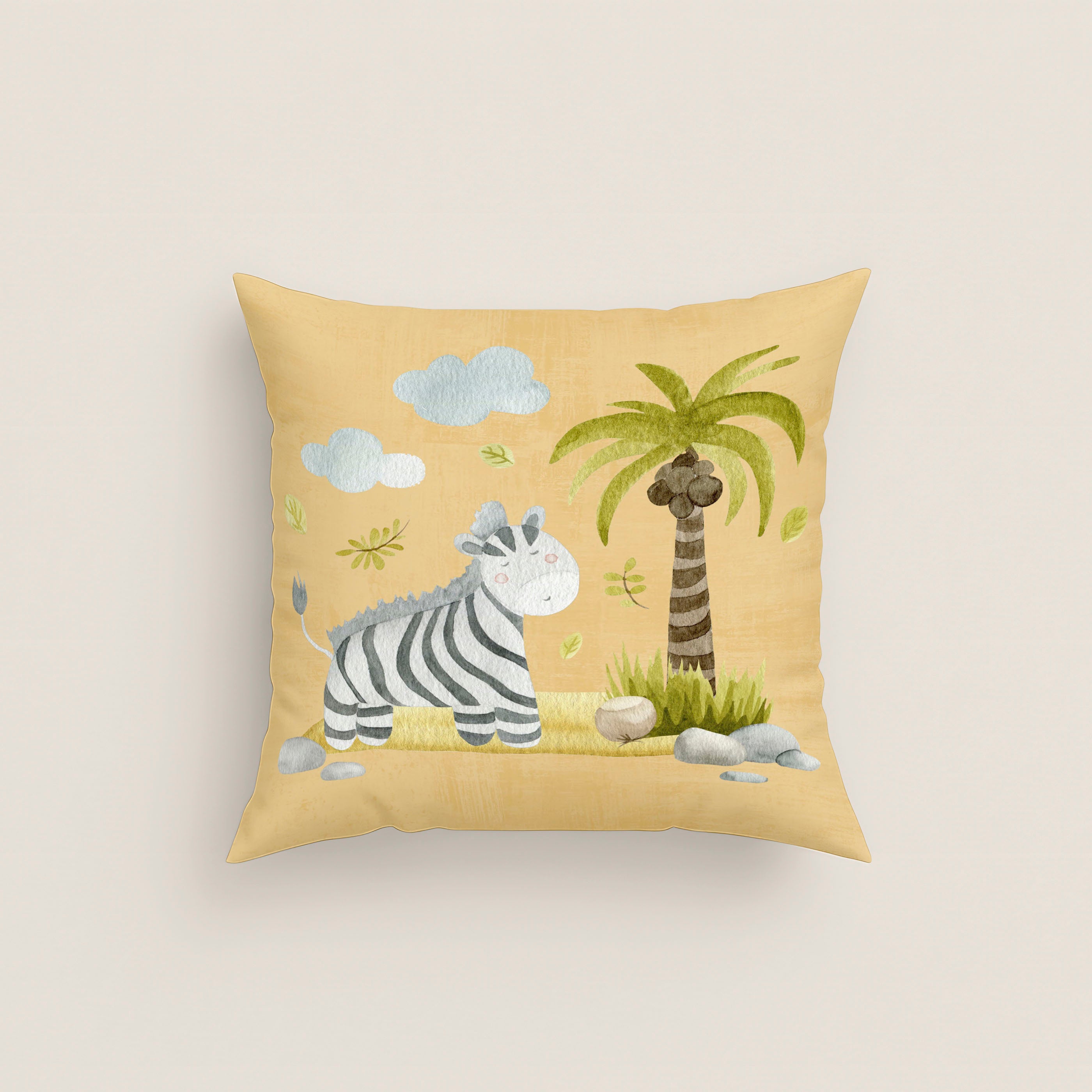FEDERA PER CUSCINO PER BAMBINI STAMPA SERENGETI 100% COTONE
