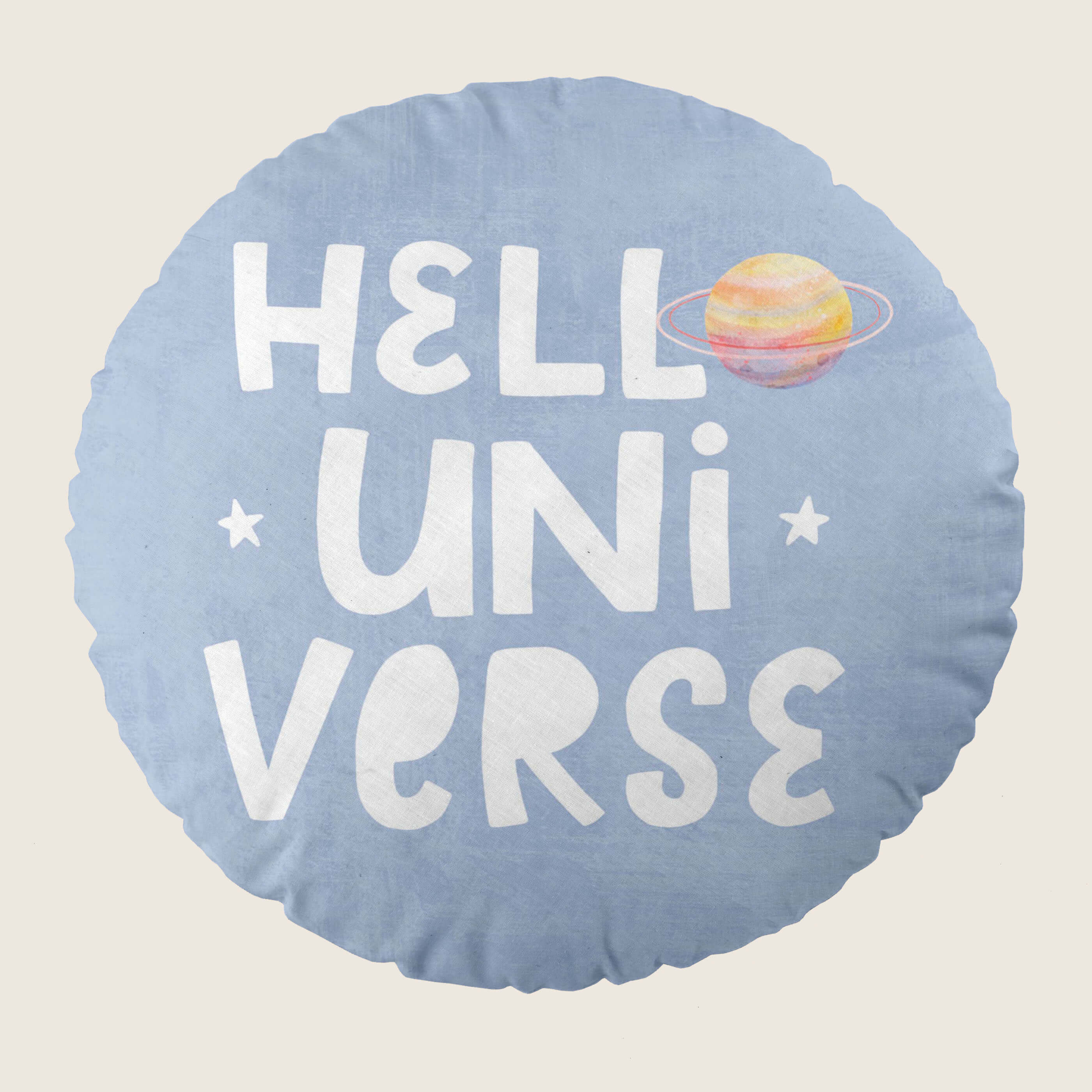 COJÍN REDONDO INFANTIL ESTAMPADO ASTRO