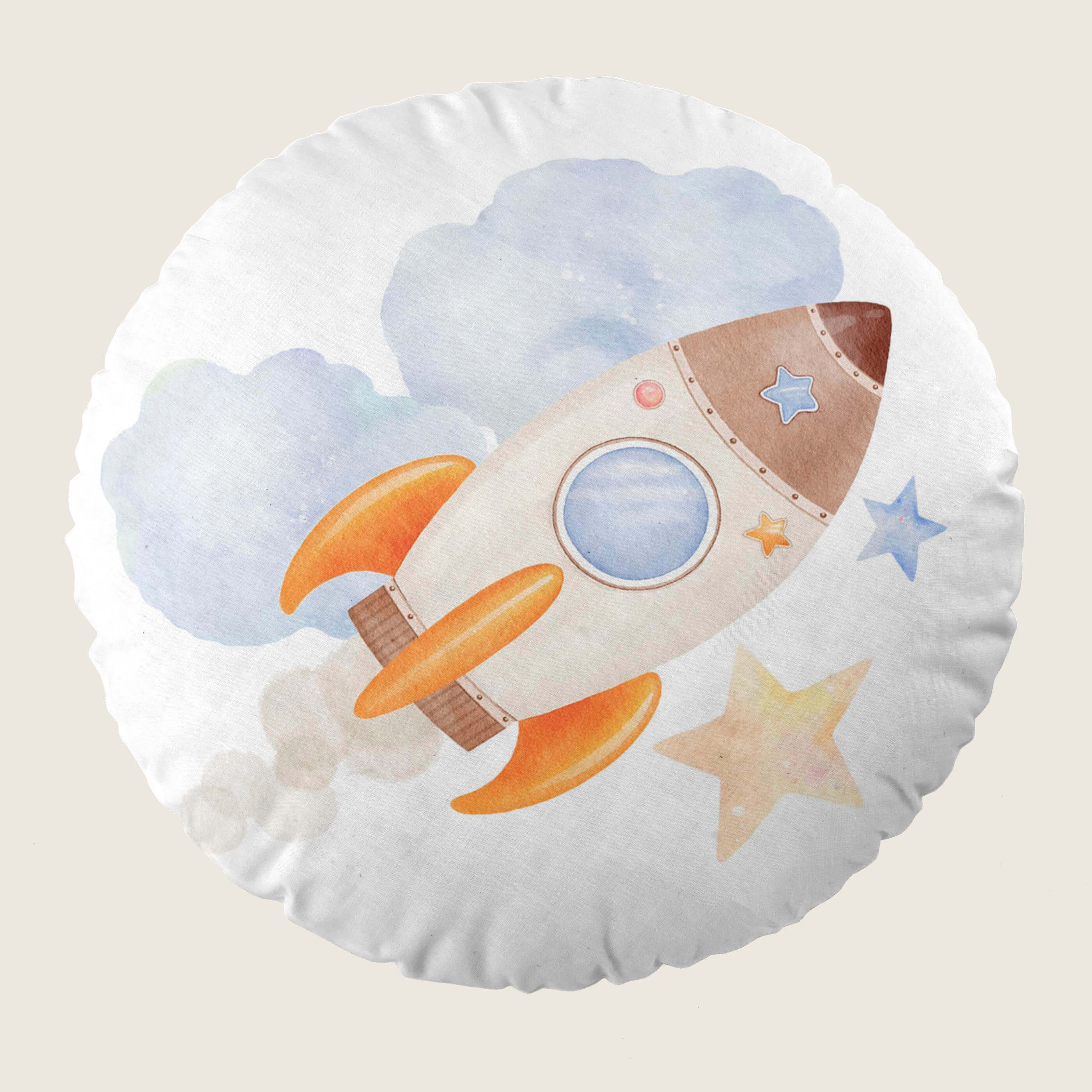 COJÍN REDONDO INFANTIL ESTAMPADO ASTRO