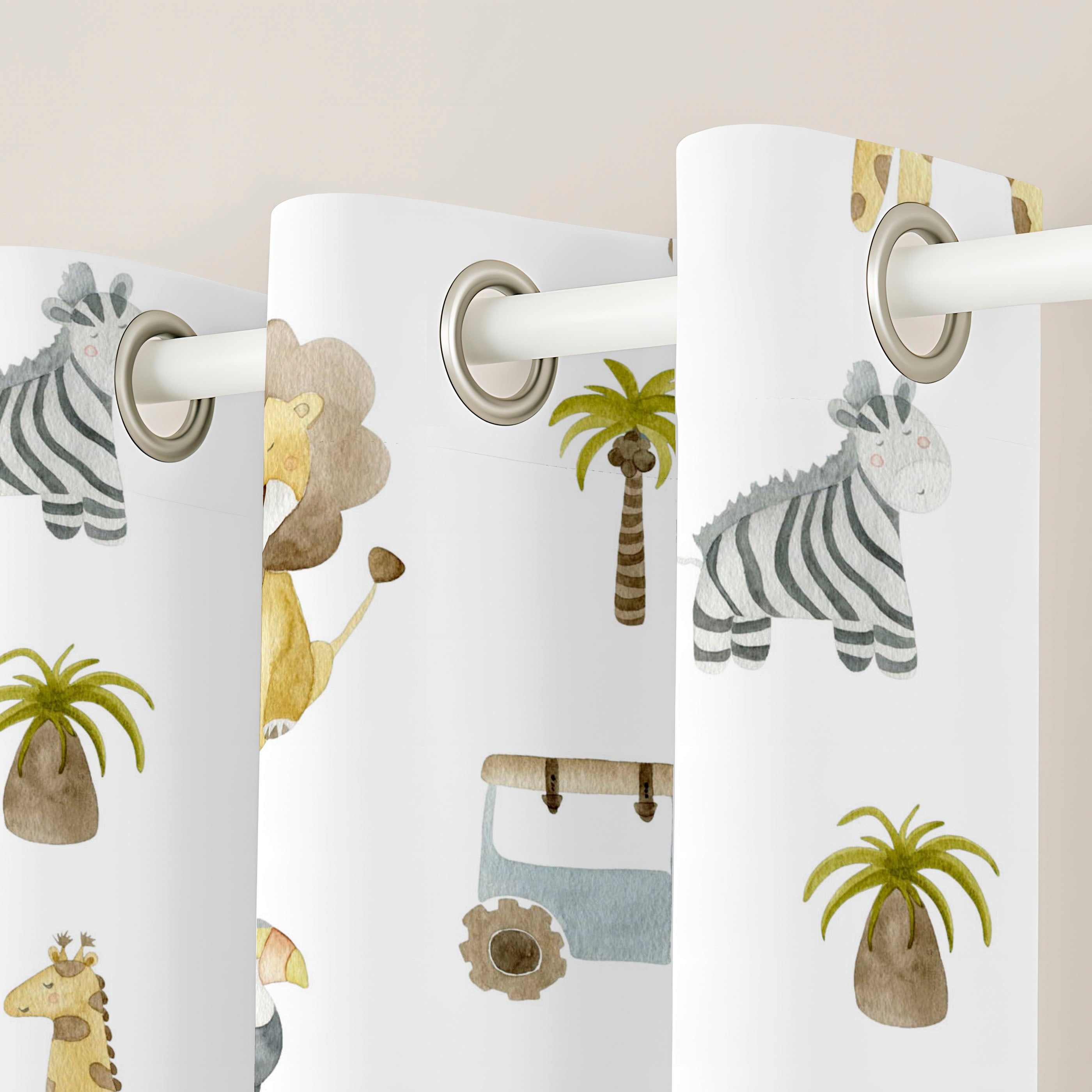 CORTINA INFANTIL SERENGETI 100% ALGODÓN