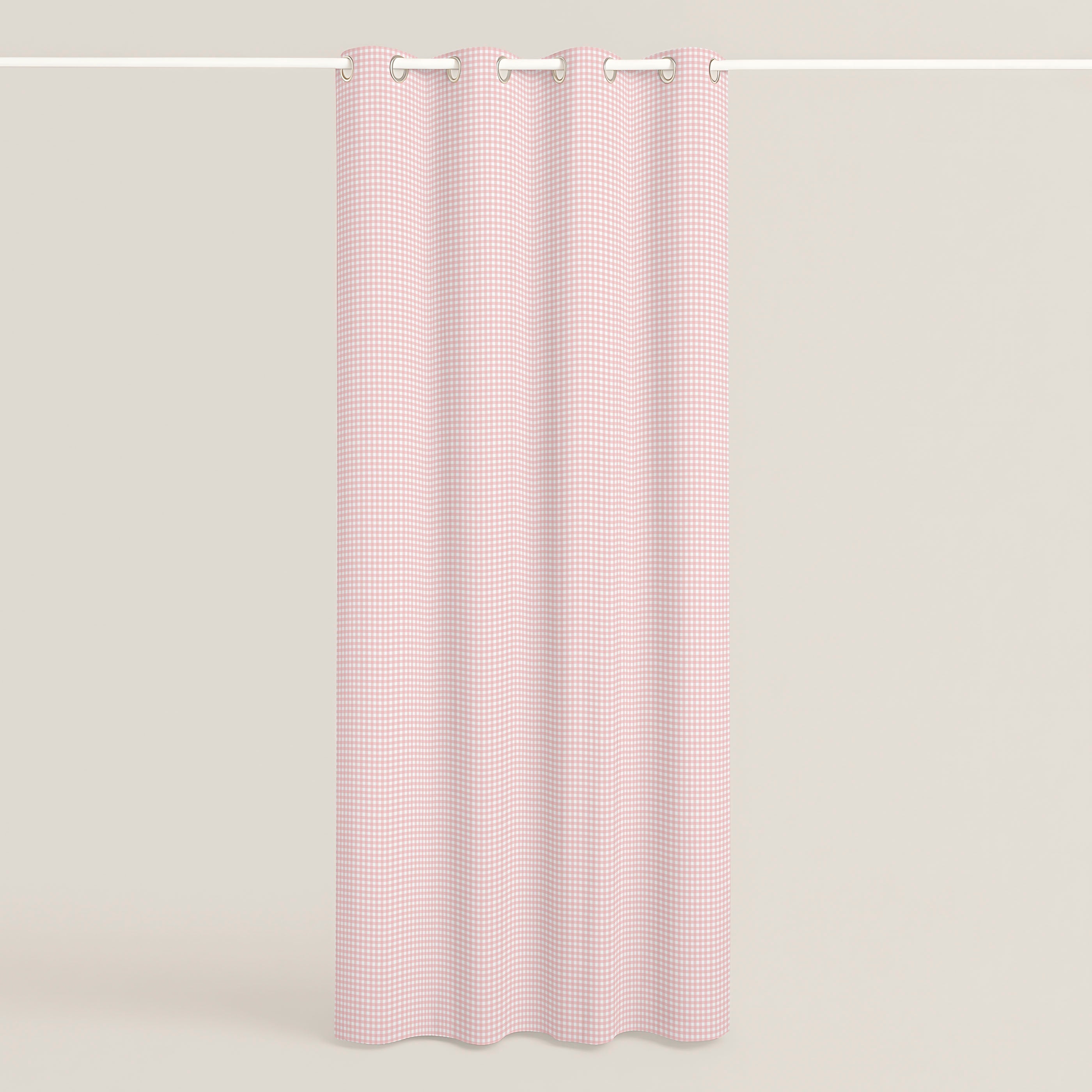 CORTINA INFANTIL VICHY ROSA 100% ALGODÓN