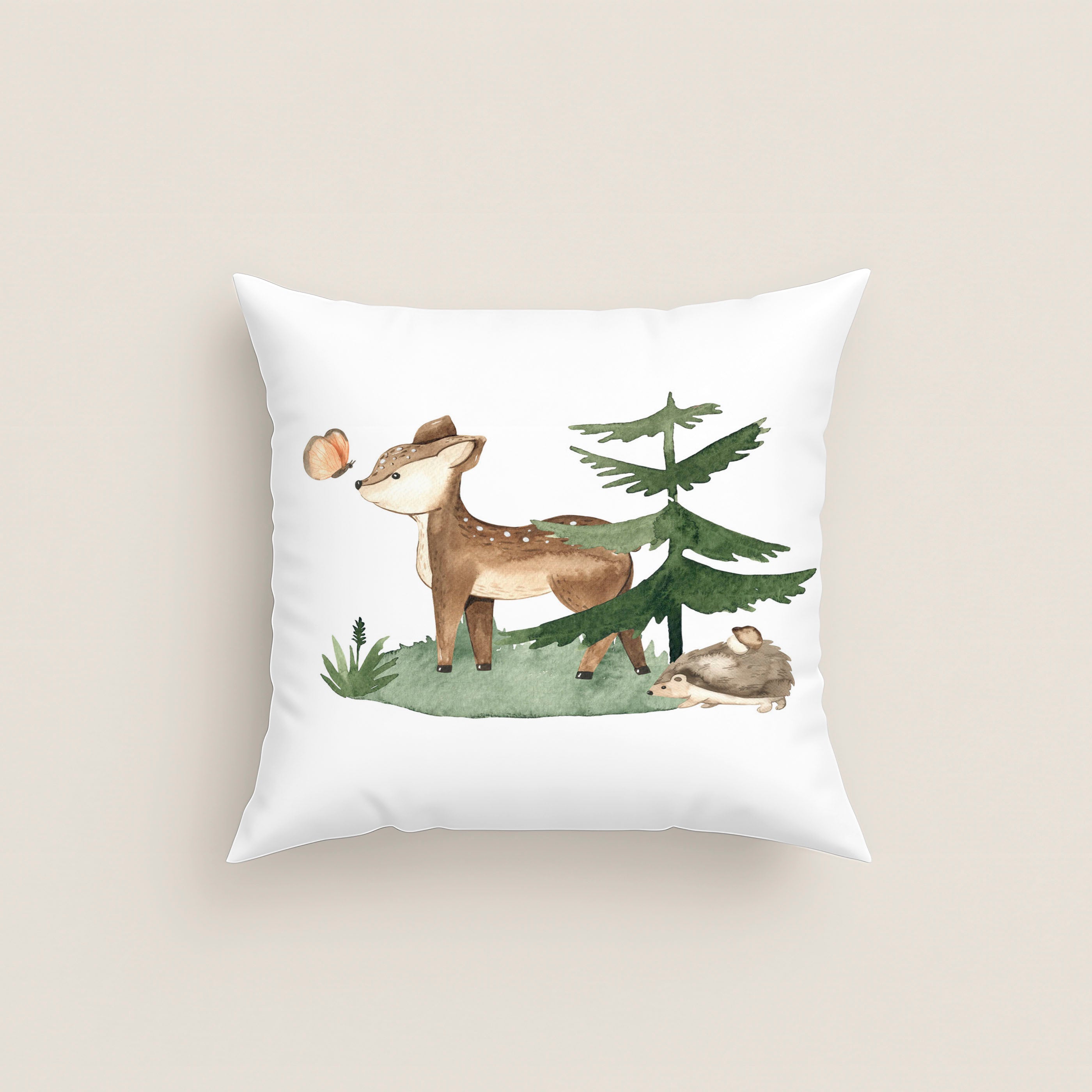 FUNDA DE COJÍN CUNA BEBÉ WOODLAND 100% ALGODÓN