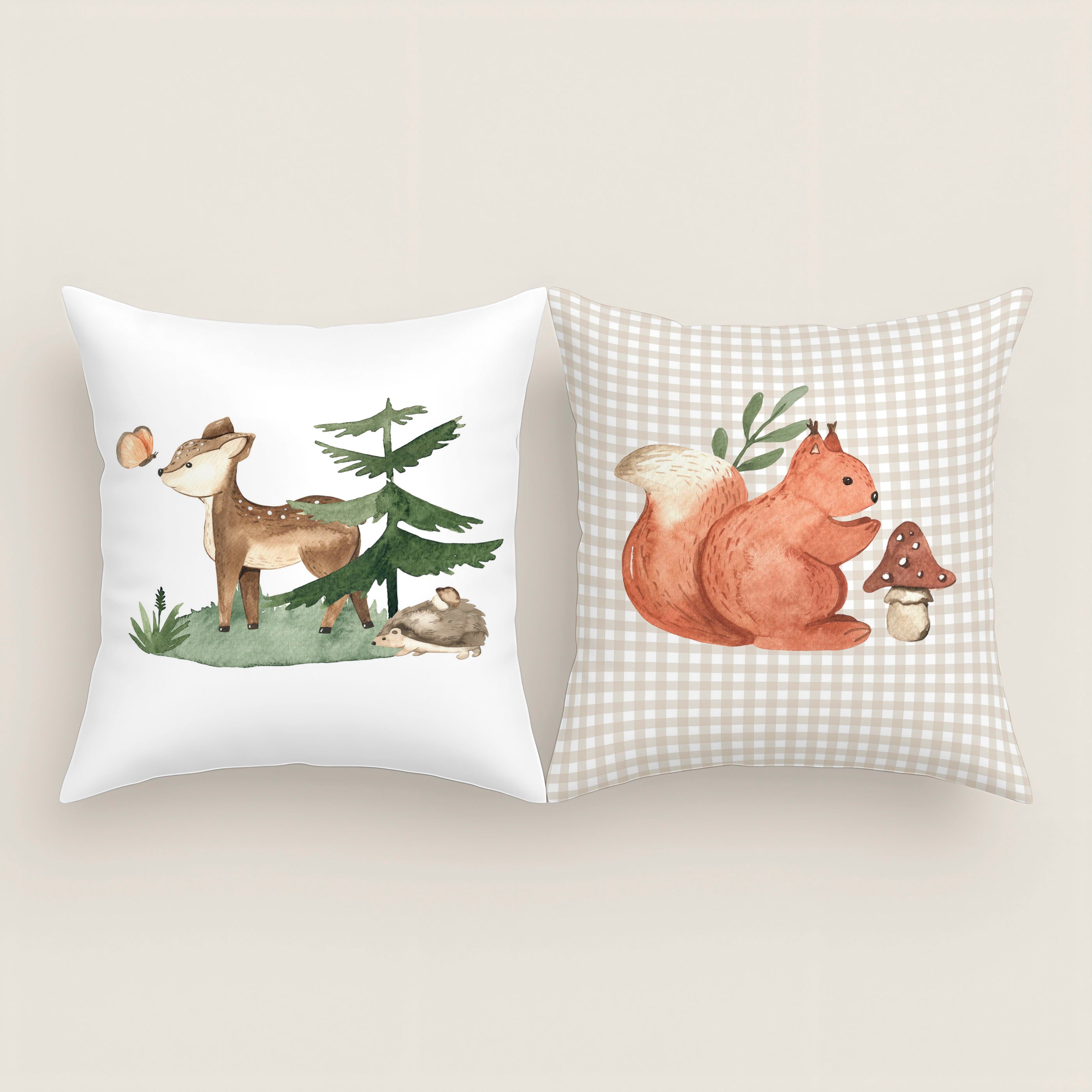 FUNDA DE COJÍN CUNA BEBÉ WOODLAND 100% ALGODÓN