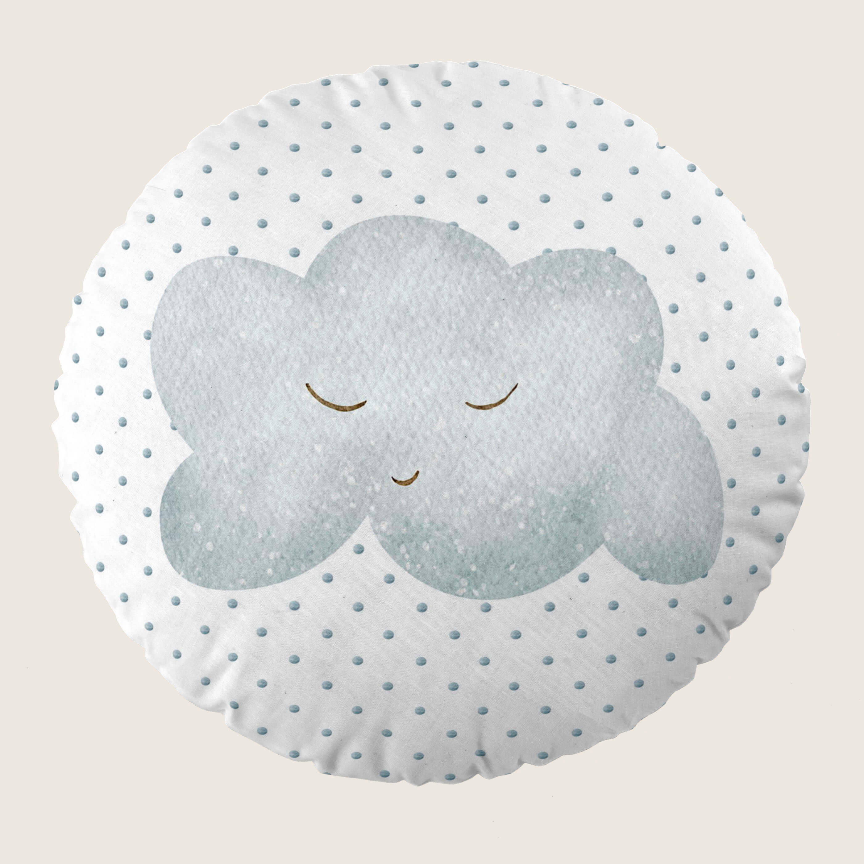 COJÍN REDONDO CUNA BEBÉ ESTAMPADO SUN