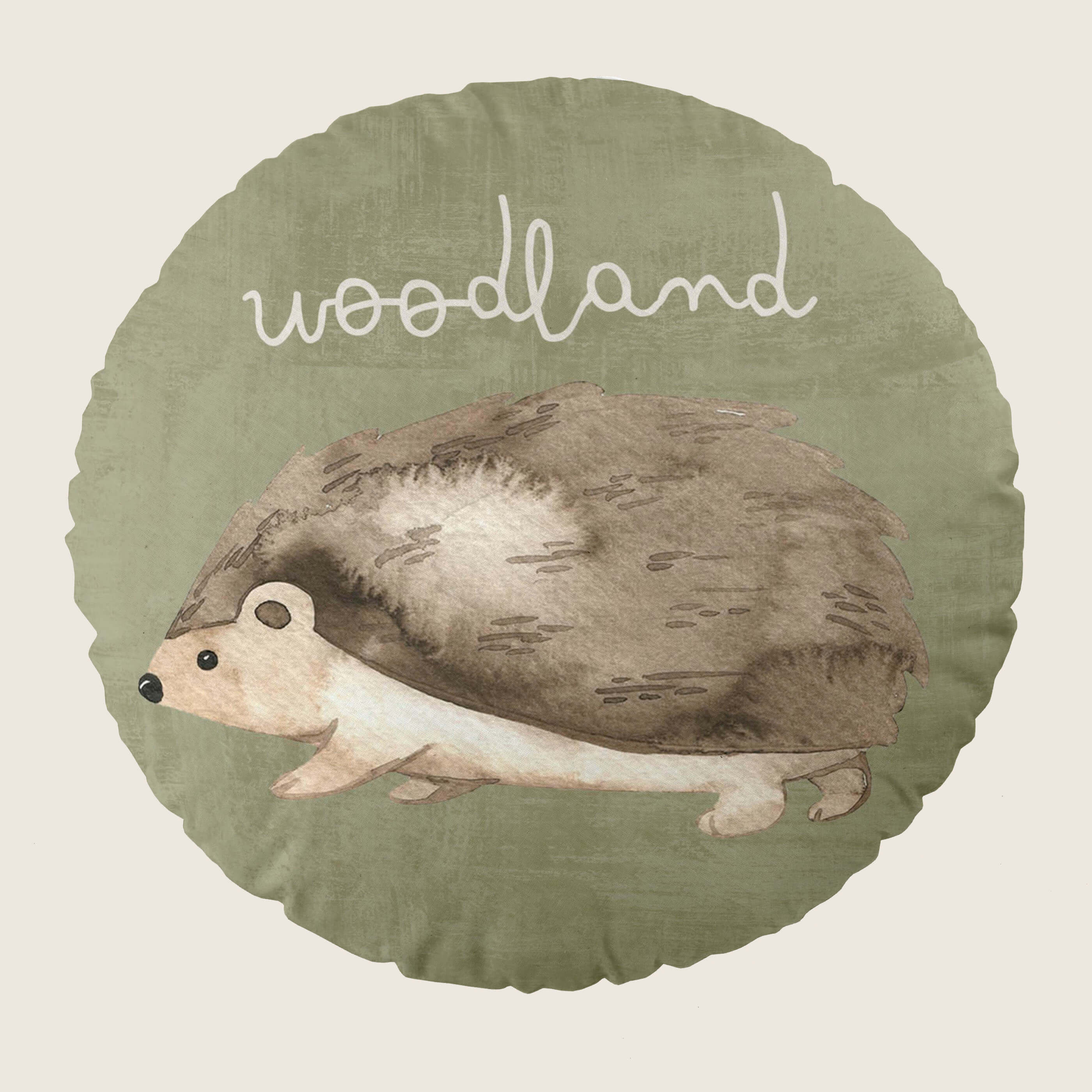 COJÍN REDONDO CUNA BEBÉ ESTAMPADO WOODLAND