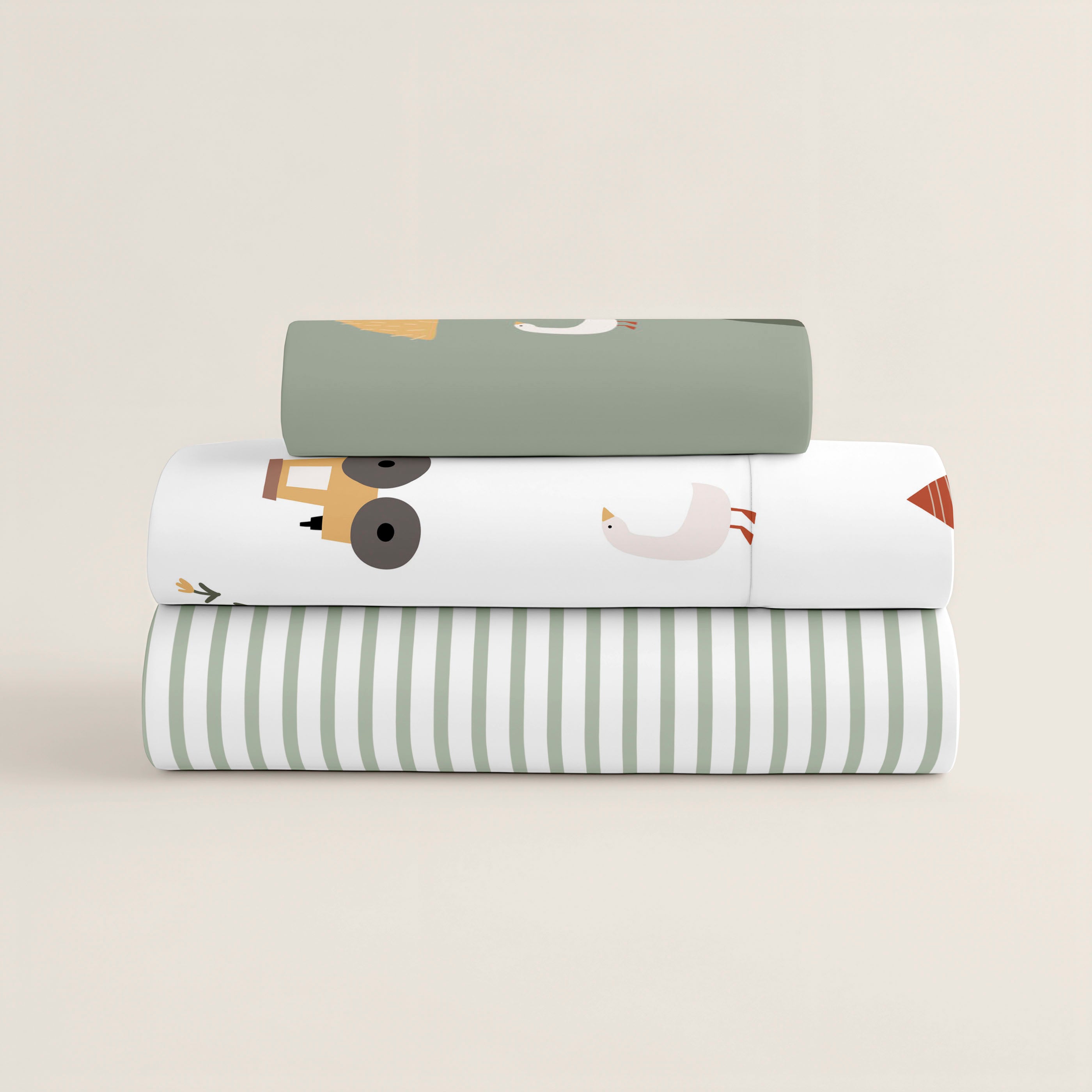 JUEGO DE SÁBANAS CUNA BEBÉ FARM LIFE 100% ALGODÓN