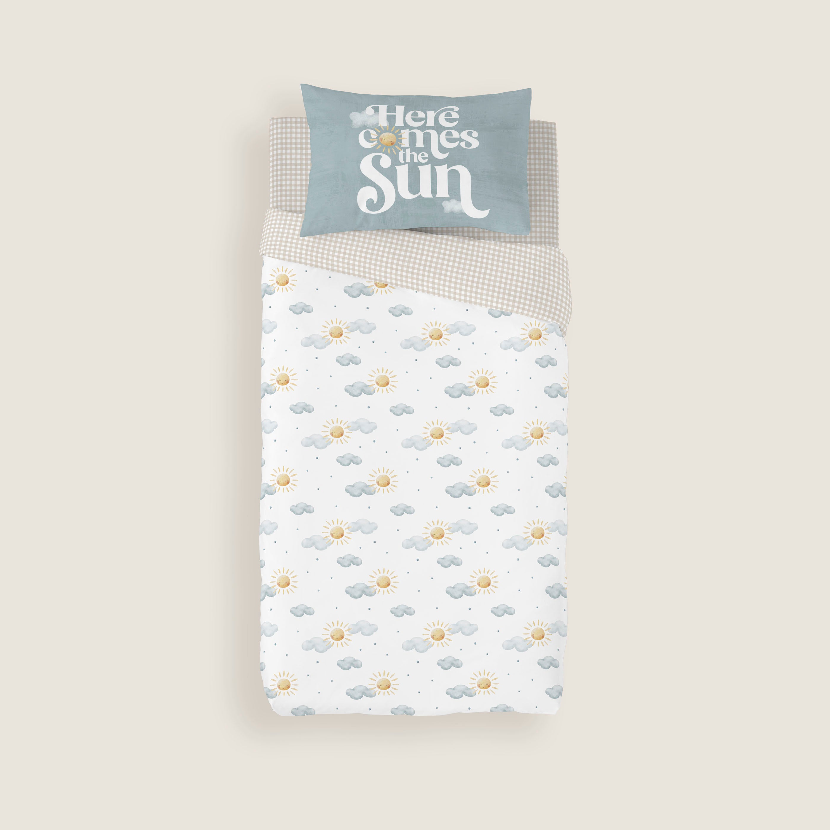 COPRIPIUMINO REVERSIBILE CULLA NEONATO SUN 100% COTONE