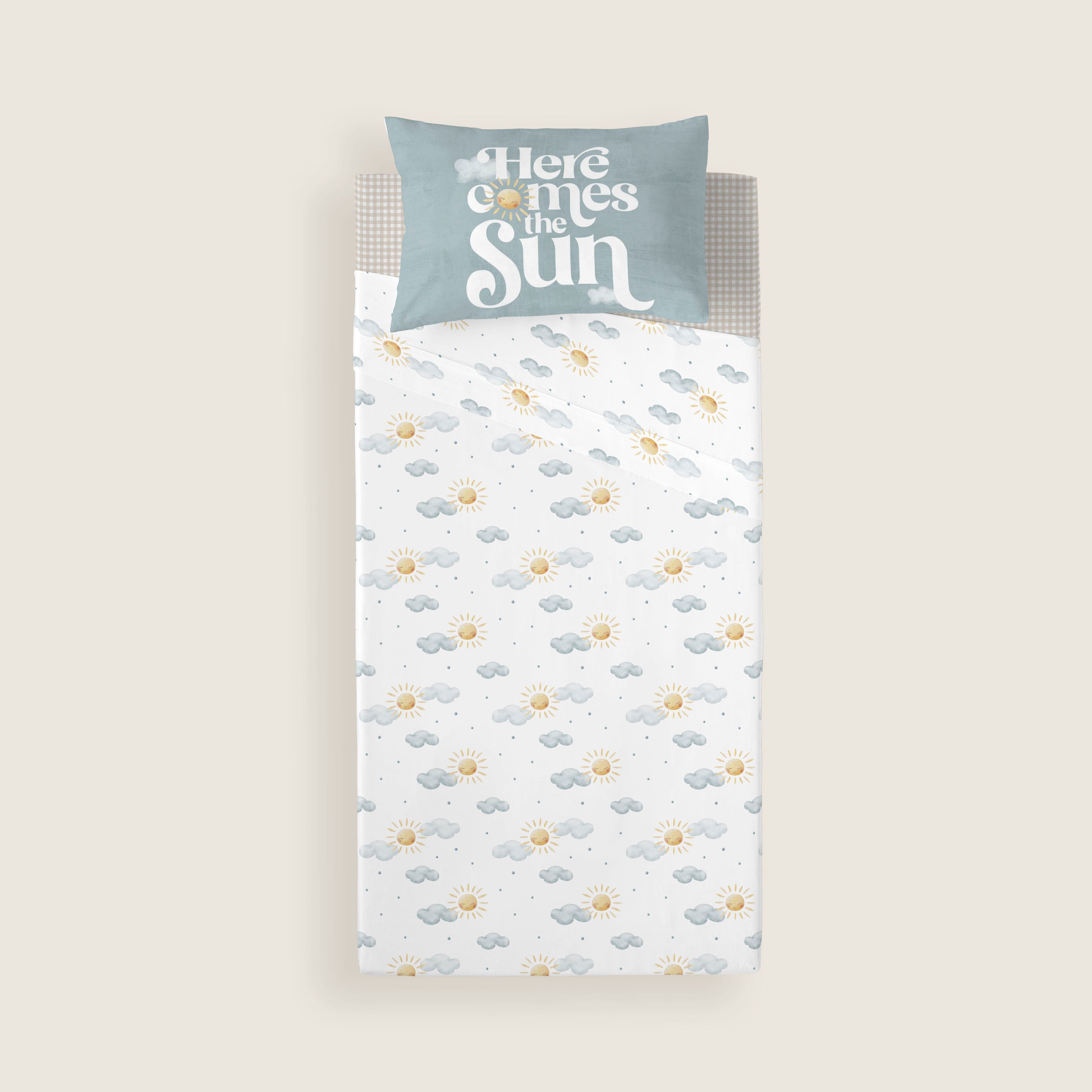 JUEGO DE SÁBANAS CUNA BEBÉ SUN 100% ALGODÓN