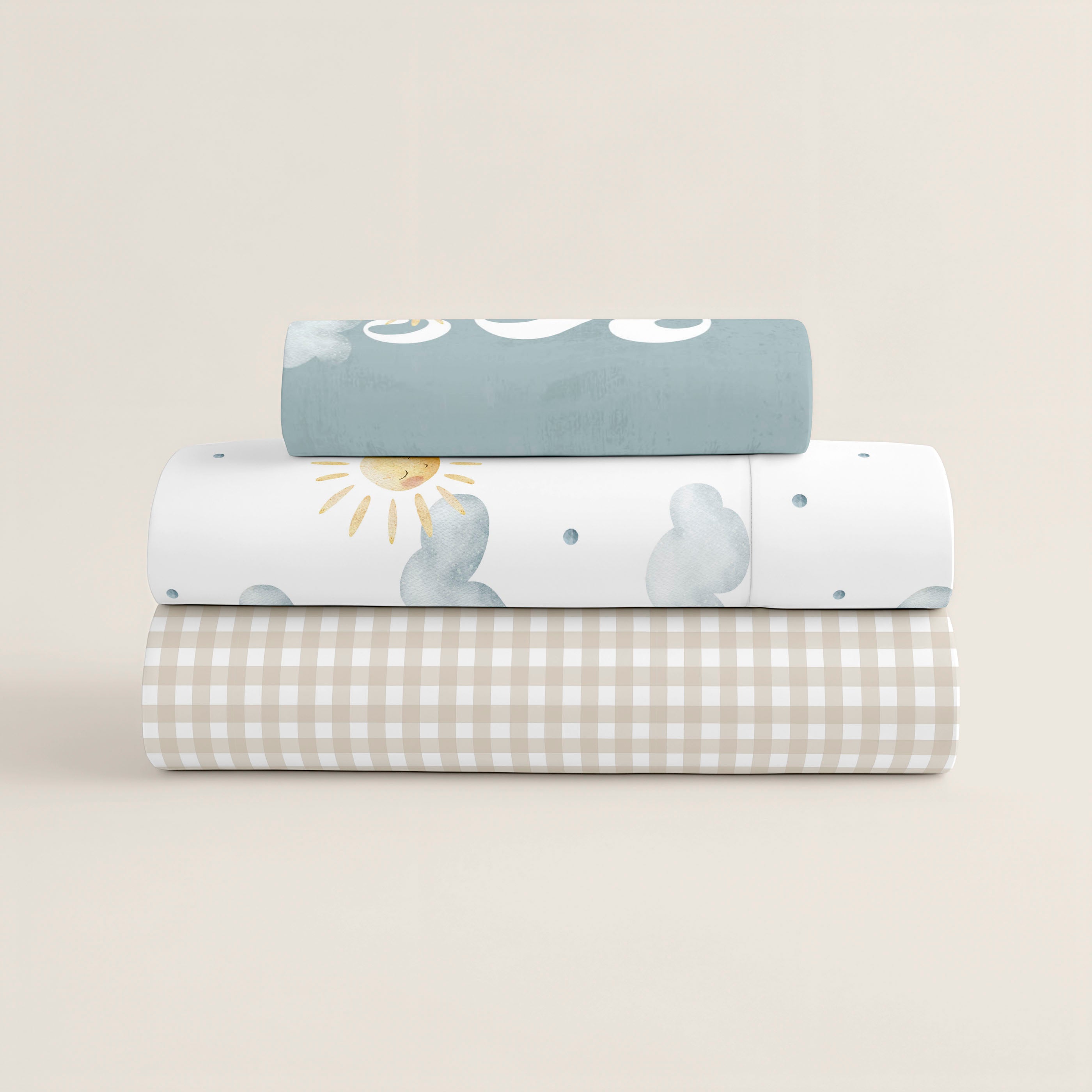 JUEGO DE SÁBANAS CUNA BEBÉ SUN 100% ALGODÓN