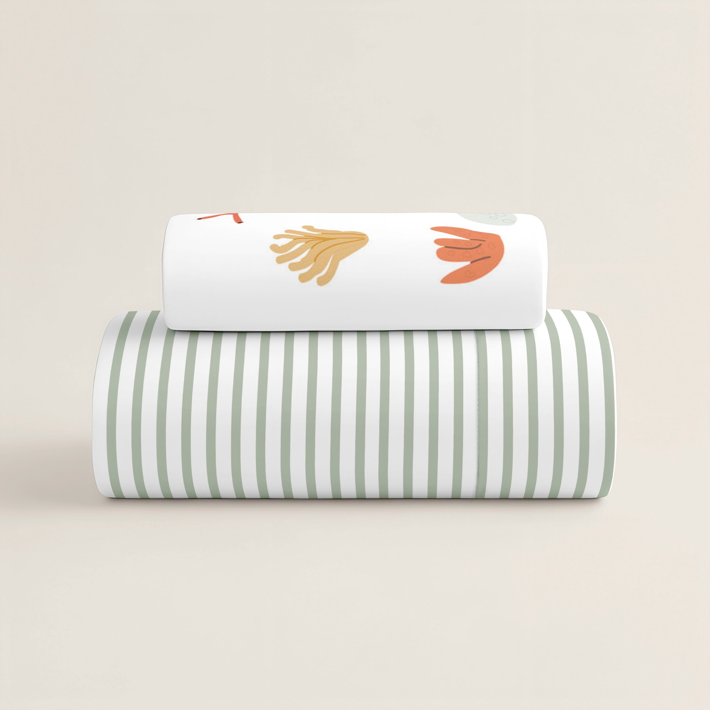 FUNDA NÓRDICA REVERSIBLE CUNA BEBÉ OCEAN LIFE 100% ALGODÓN