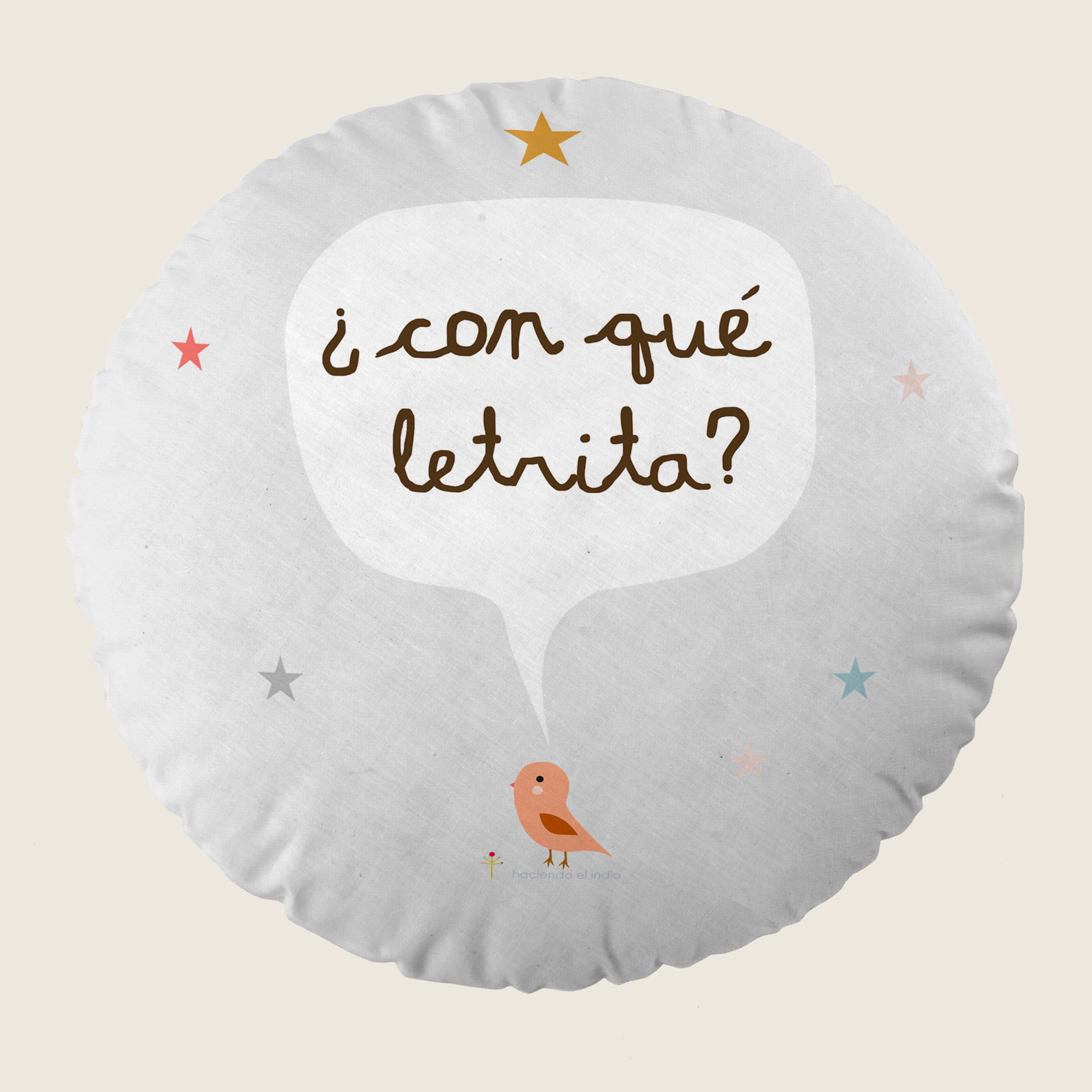 CUSCINO ROTONDO PER BAMBINI STAMPATO VEDO VEDO