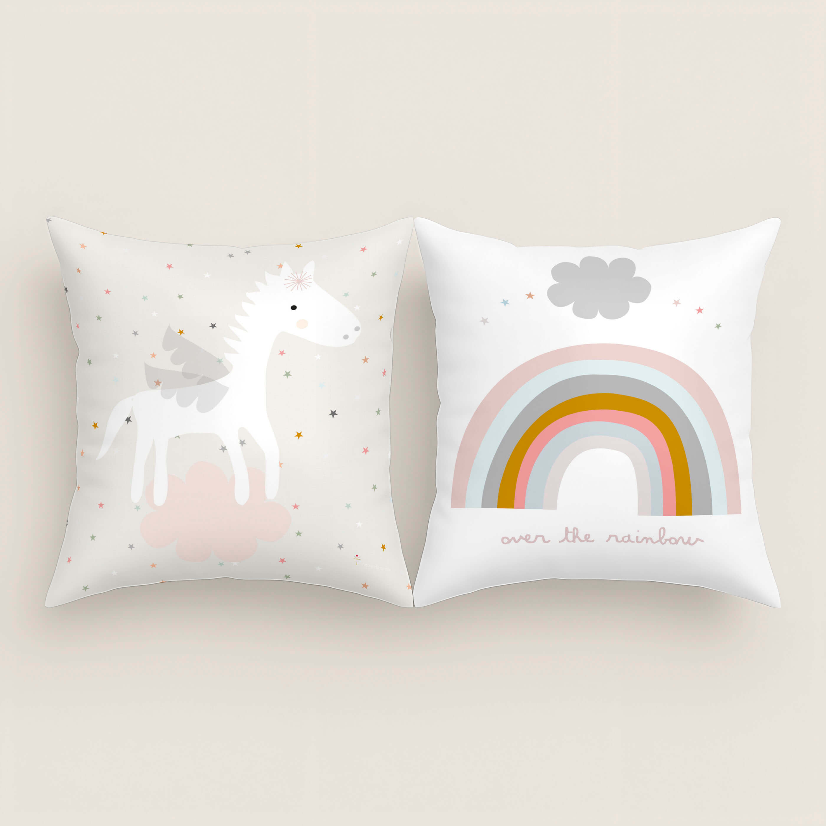 FODERA PER CUSCINO PER BAMBINI STAMPA PEGASO MAGICO 100% COTONE