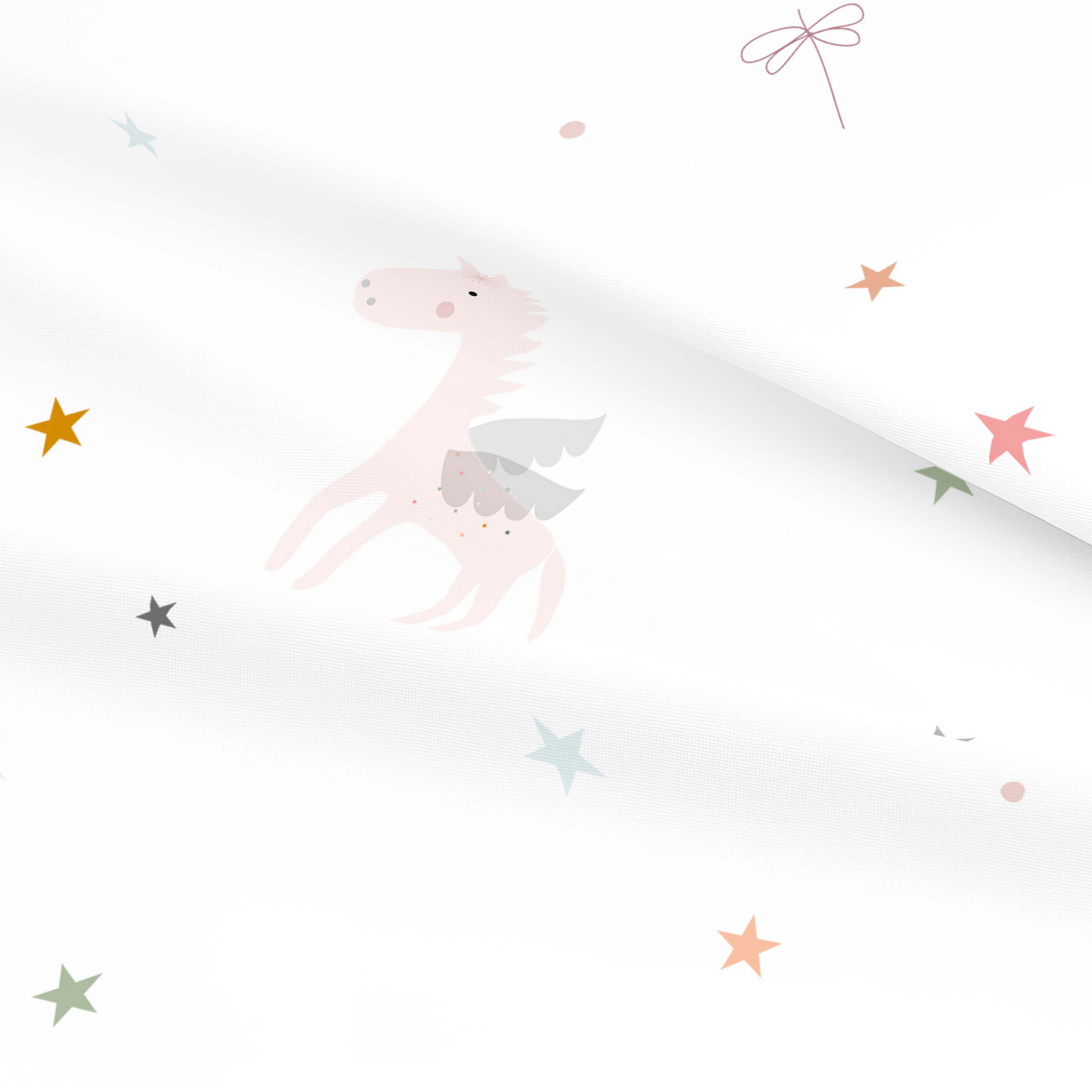 COPRIPIUMINO REVERSIBILE STAMPATO PER BAMBINI PEGASO MAGICO 100% COTONE