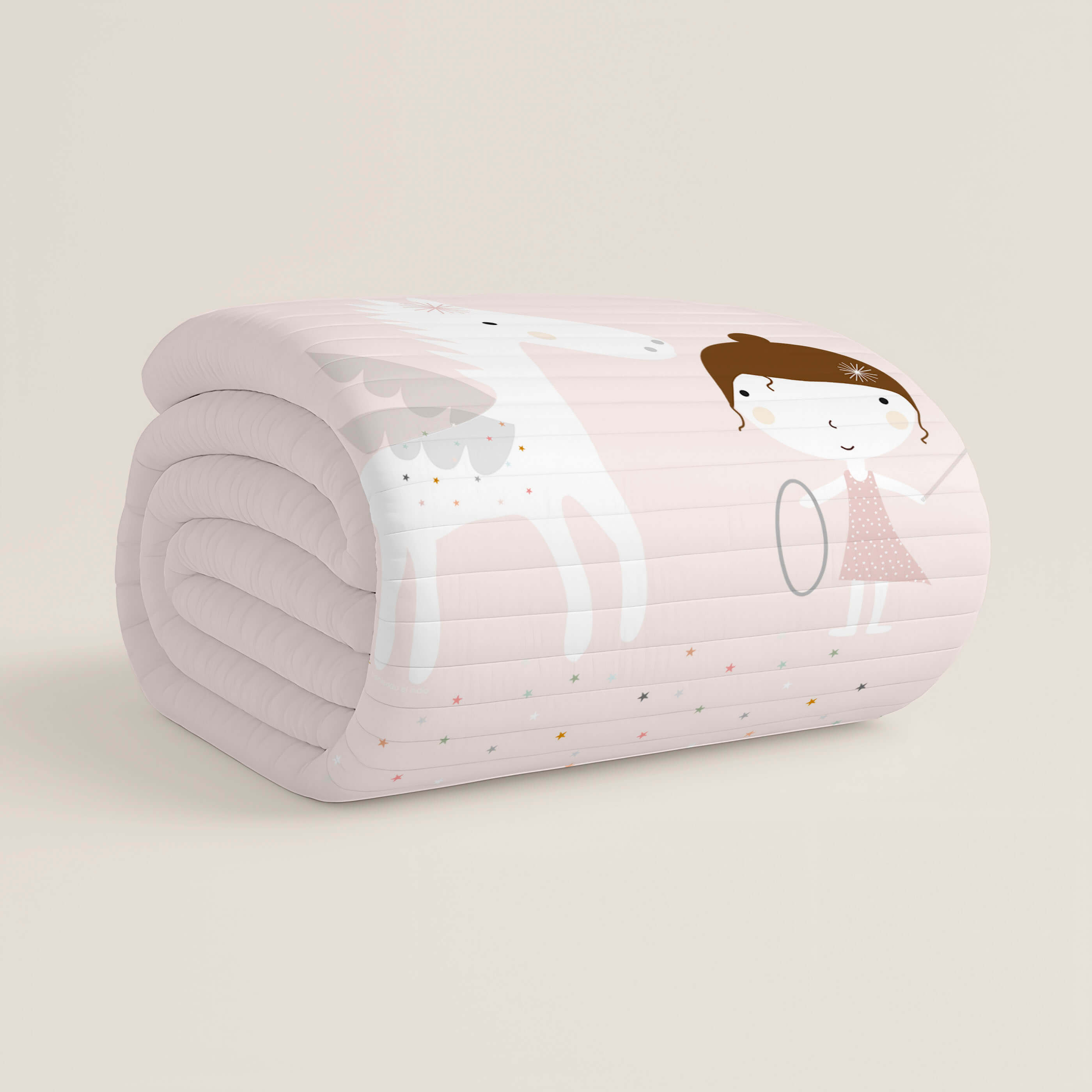 COLCHA BOUTI REVERSIBLE ESTAMPADA INFANTIL PEGASO MÁGICO 100% ALGODÓN