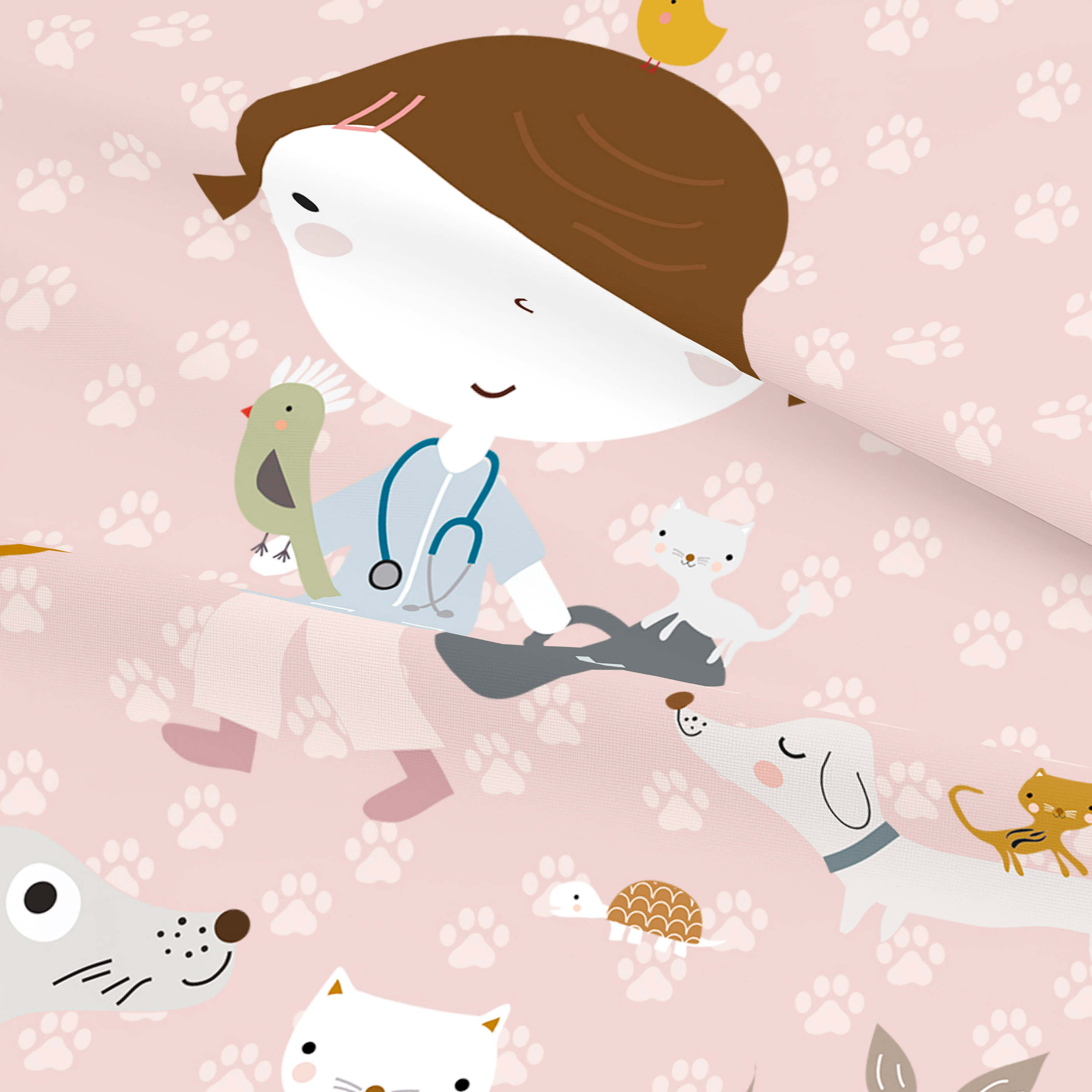 JUEGO SÁBANAS ESTAMPADAS INFANTIL AMIGOS PELUDOS A 100% ALGODÓN