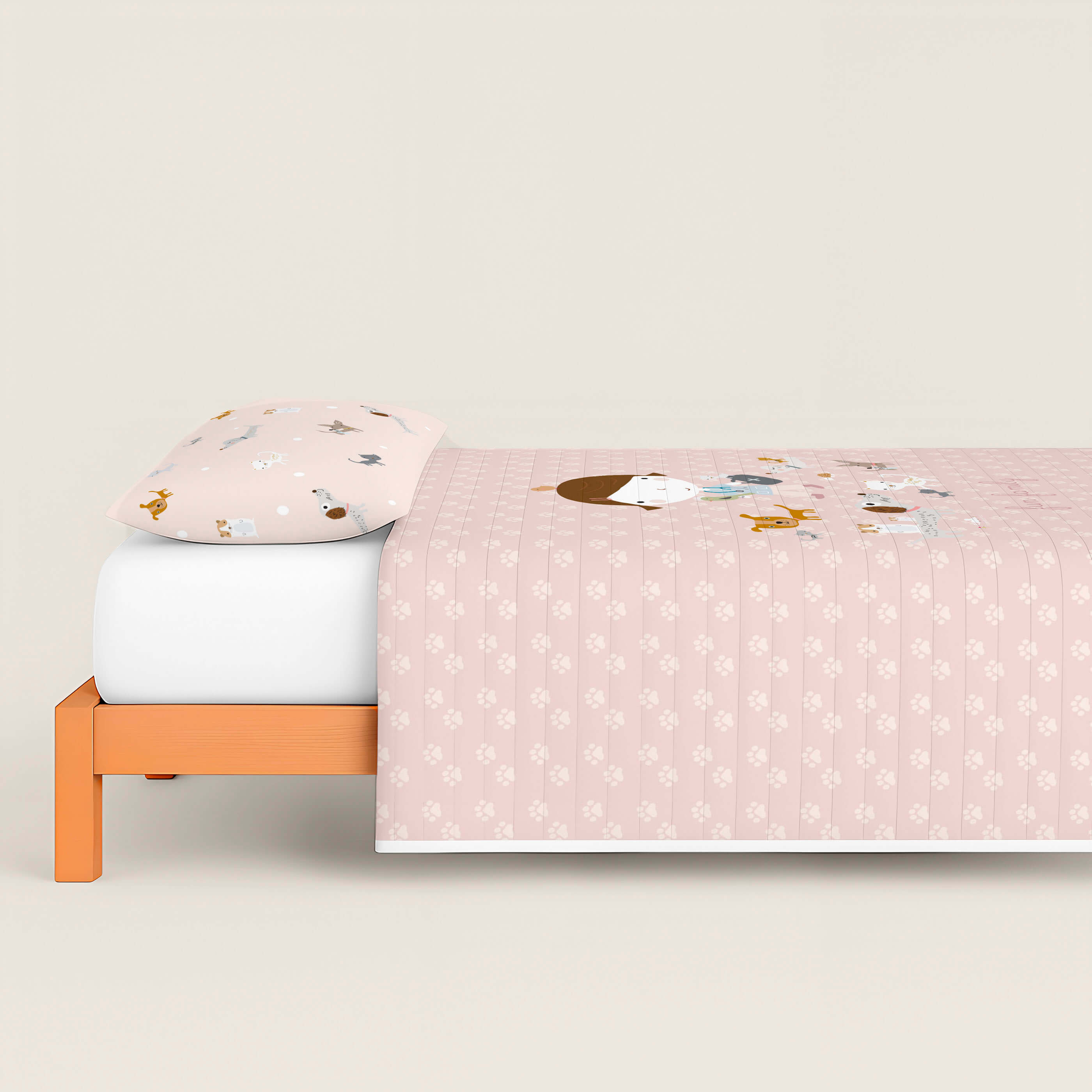 COPRILETTO BOUTIS REVERSIBILE STAMPATO PER BAMBINI AMICI PELOSI 100% COTONE