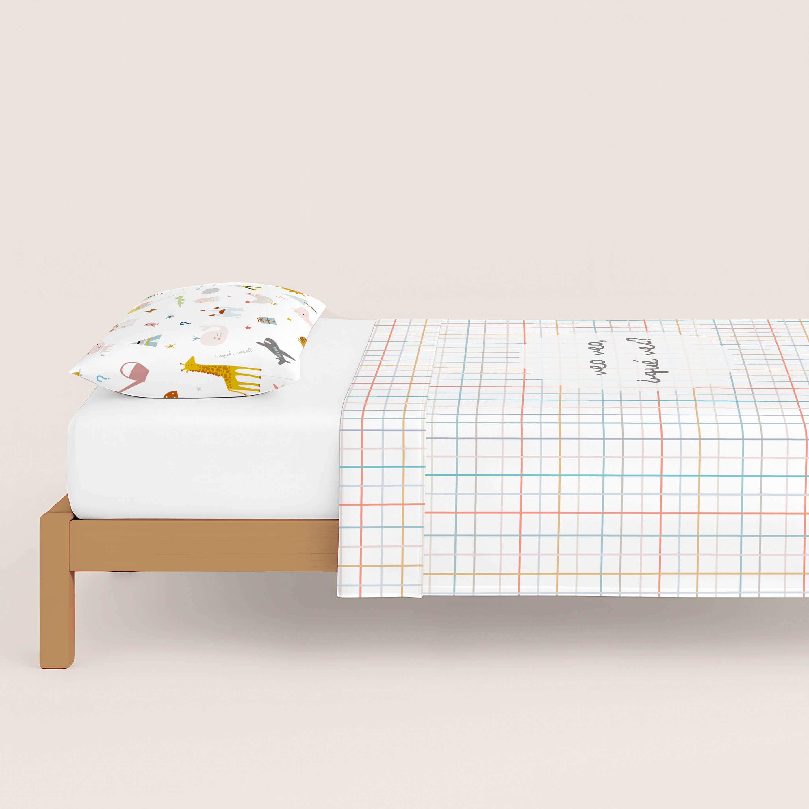 COMPLETO LENZUOLA STAMPATO BAMBINO VEDO VEDO 100% COTONE