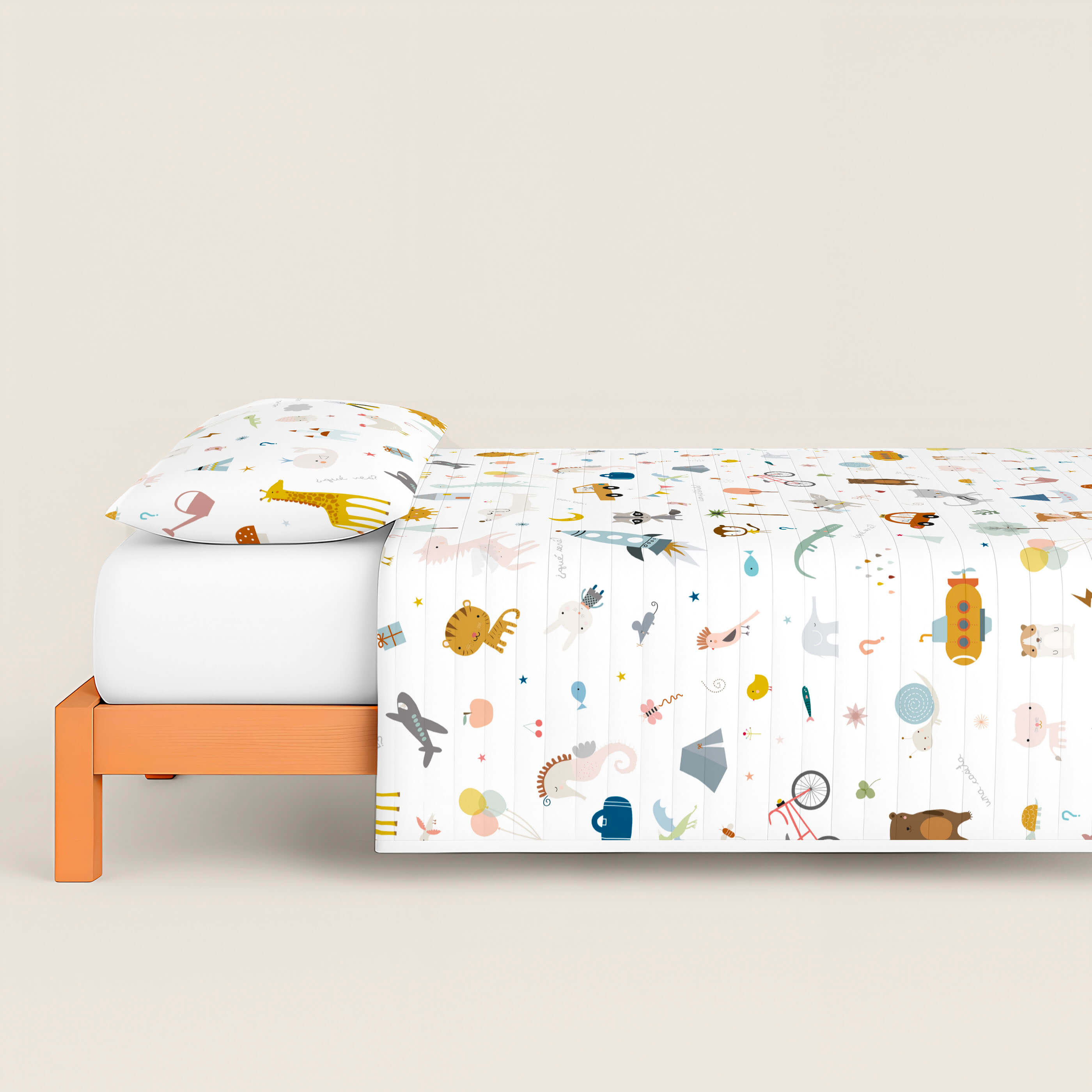 COLCHA BOUTI REVERSIBLE ESTAMPADA INFANTIL VEO VEO 100% ALGODÓN