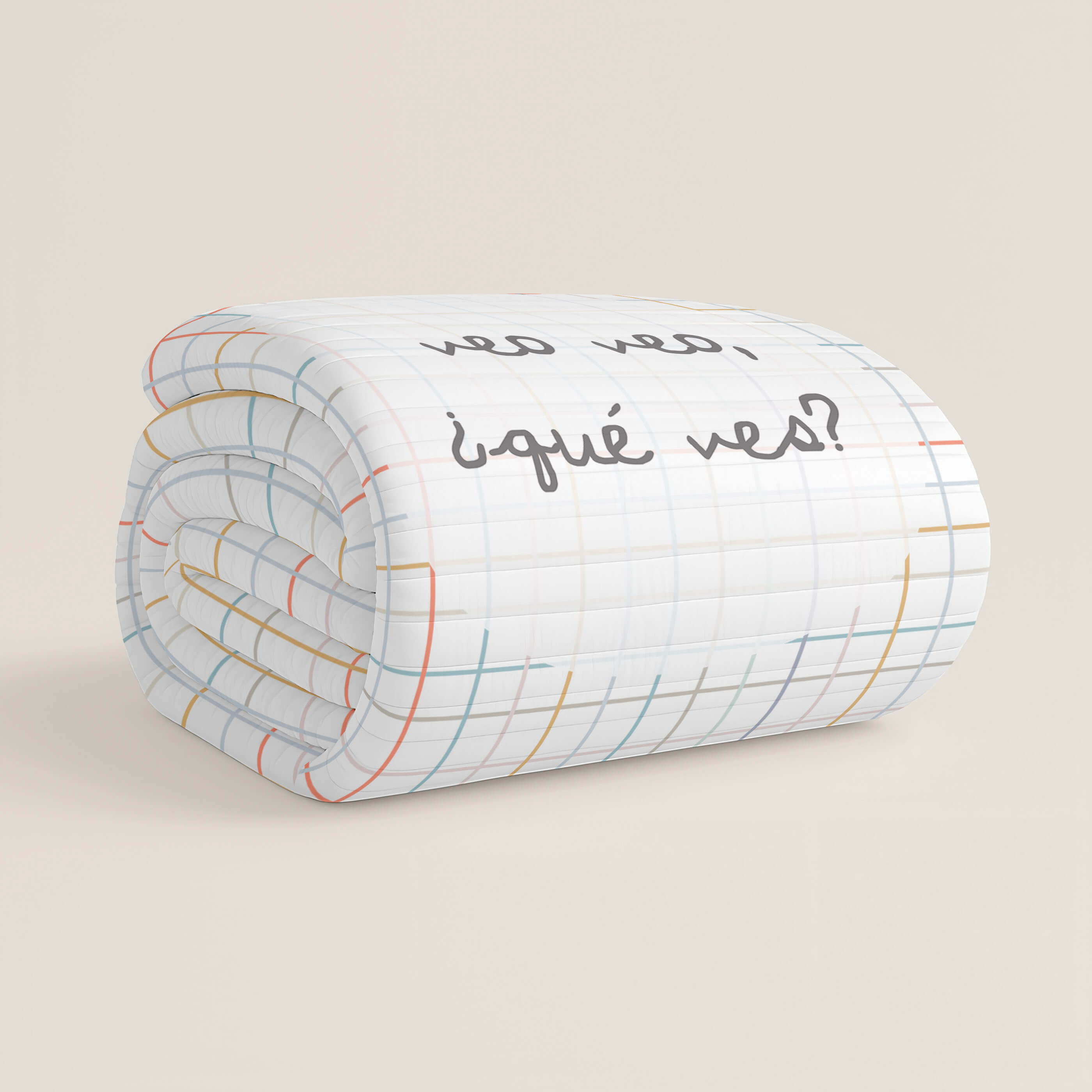 COLCHA BOUTI REVERSIBLE ESTAMPADA INFANTIL VEO VEO 100% ALGODÓN
