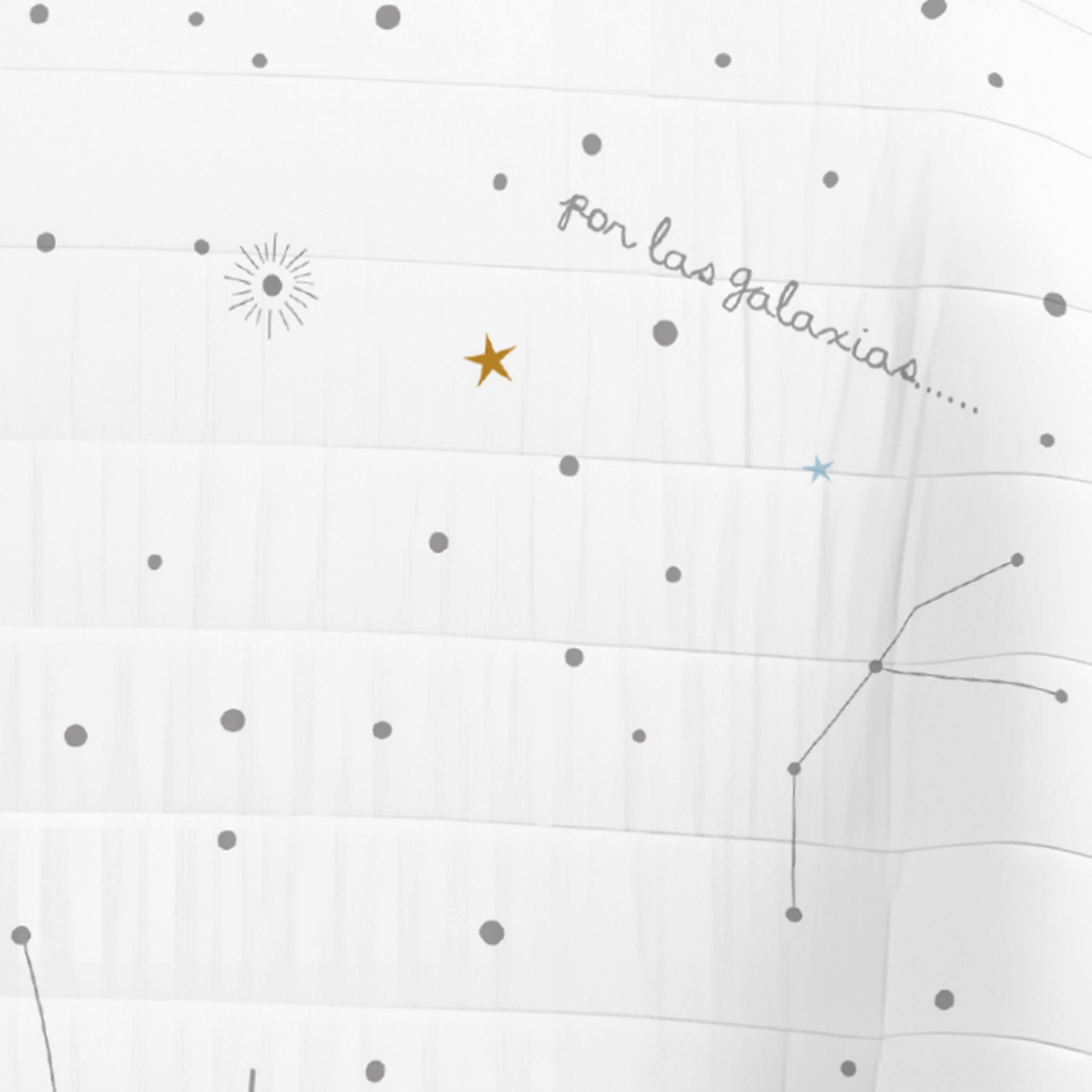 COLCHA BOUTI REVERSIBLE ESTAMPADA INFANTIL VIAJE ESPACIAL 100% ALGODÓN