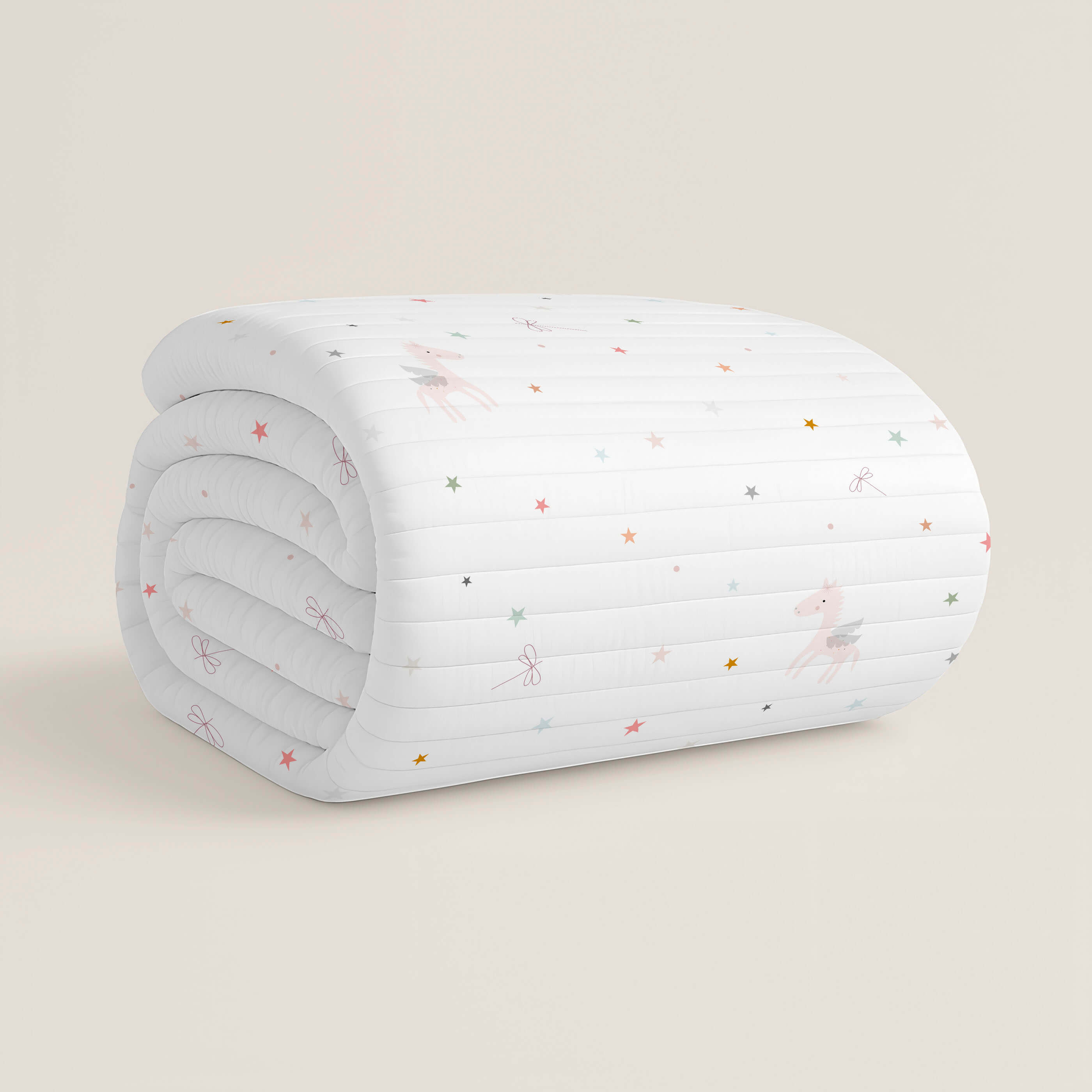 COPERTA BOUTI REVERSIBILE STAMPATA NEONATO CULLA PEGASO MAGICO 100% COTONE