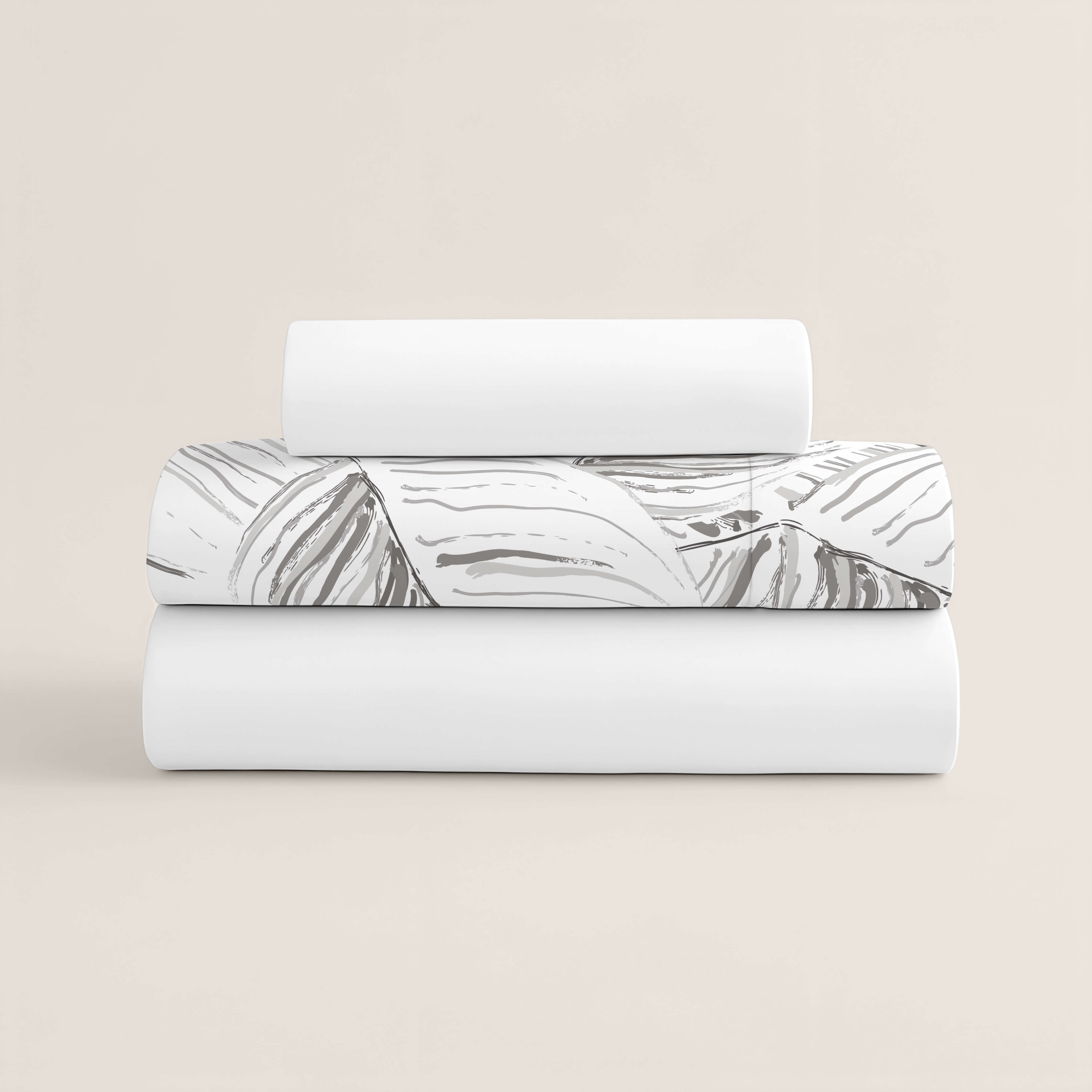 JUEGO SÁBANAS ESTAMPADAS ACANTO STONE 100% ALGODÓN