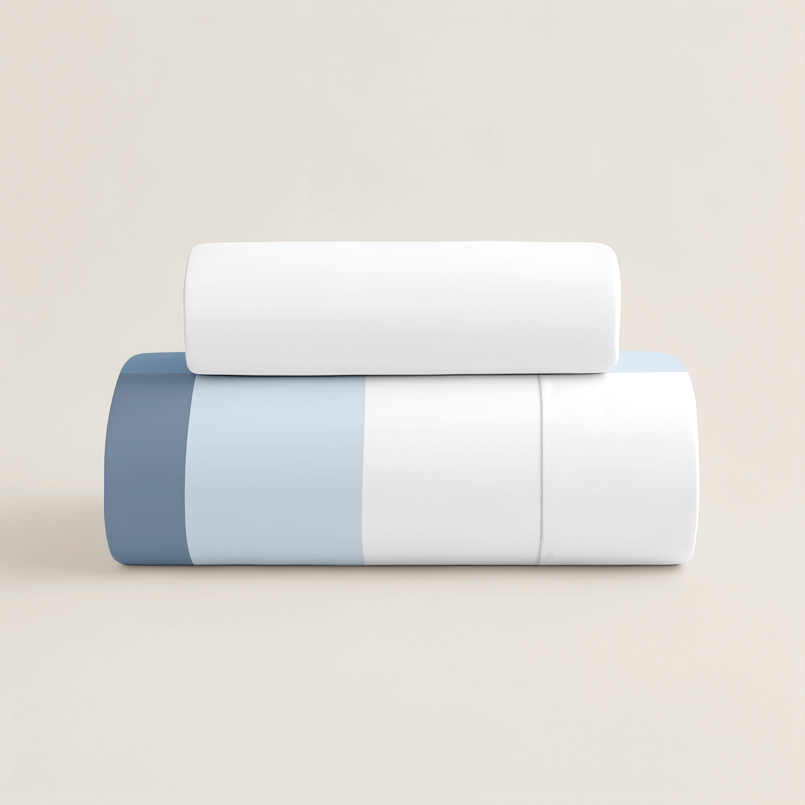 PARURE DE DRAPS IMPRIMÉE ÉCOSSAIS BLEU-BLANC 100 % COTON