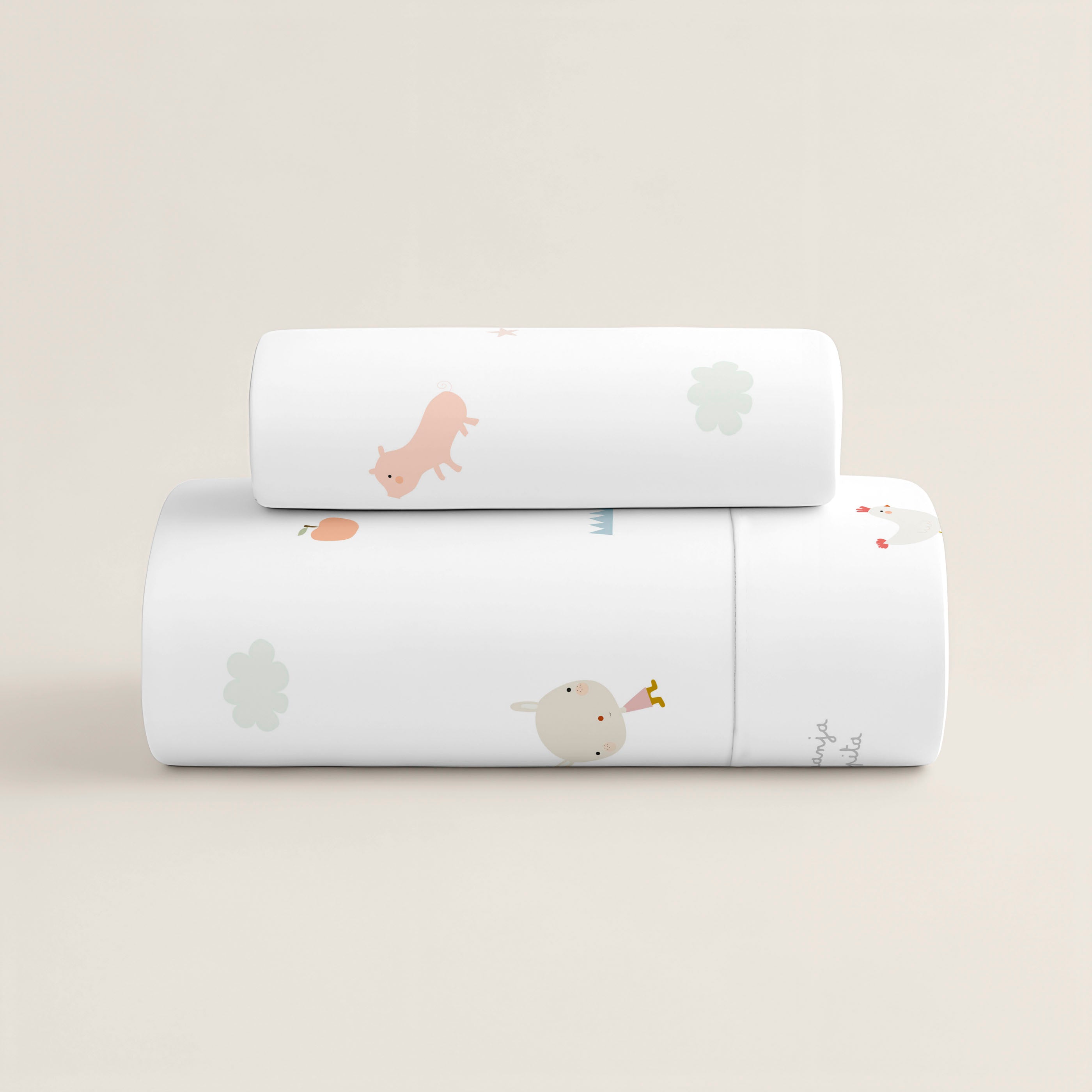 PARURE DE DRAPS IMPRIMÉS ENFANT FERME B 100% COTON