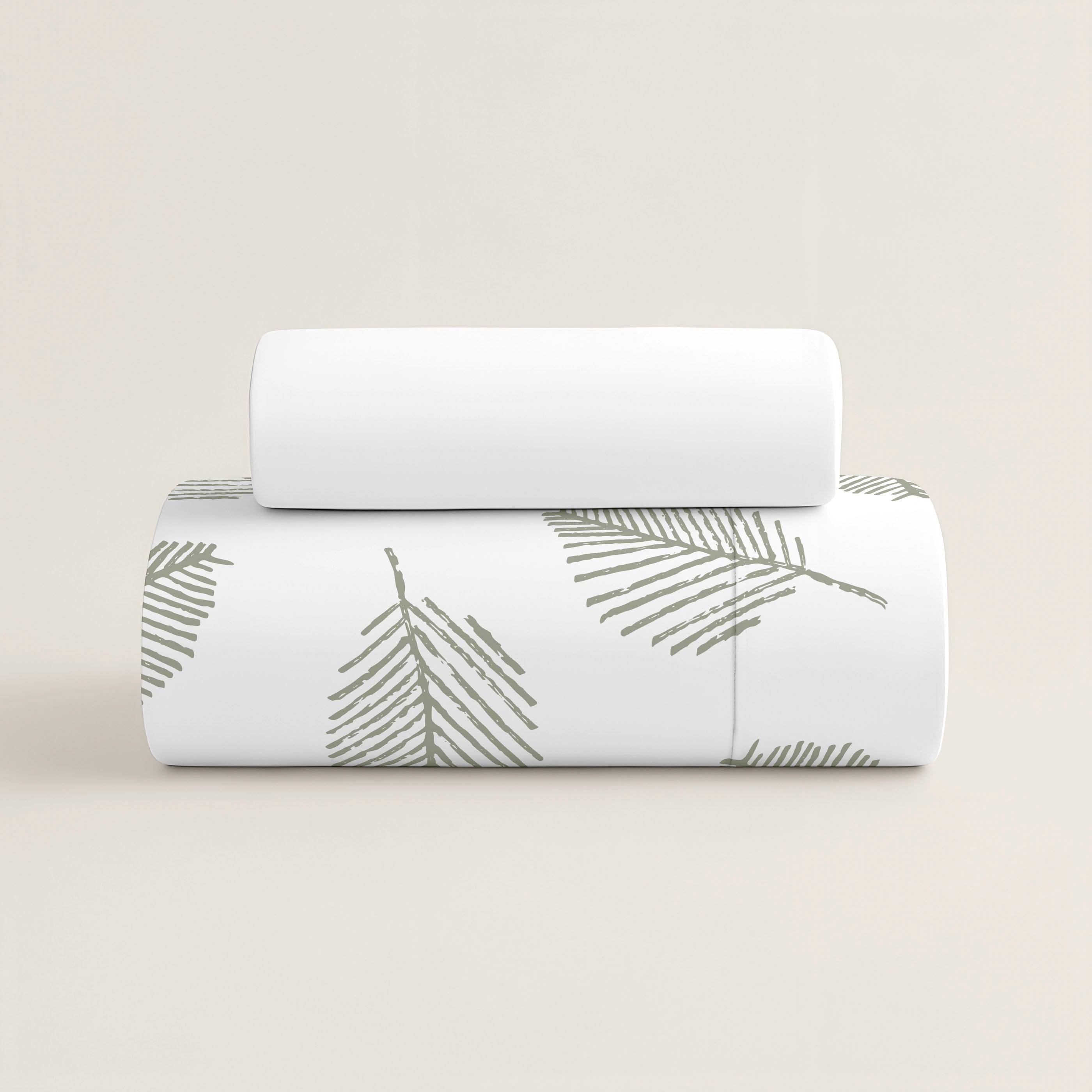 PARURE DE DRAPS IMPRIMÉS JAHO SAGE 100% COTON