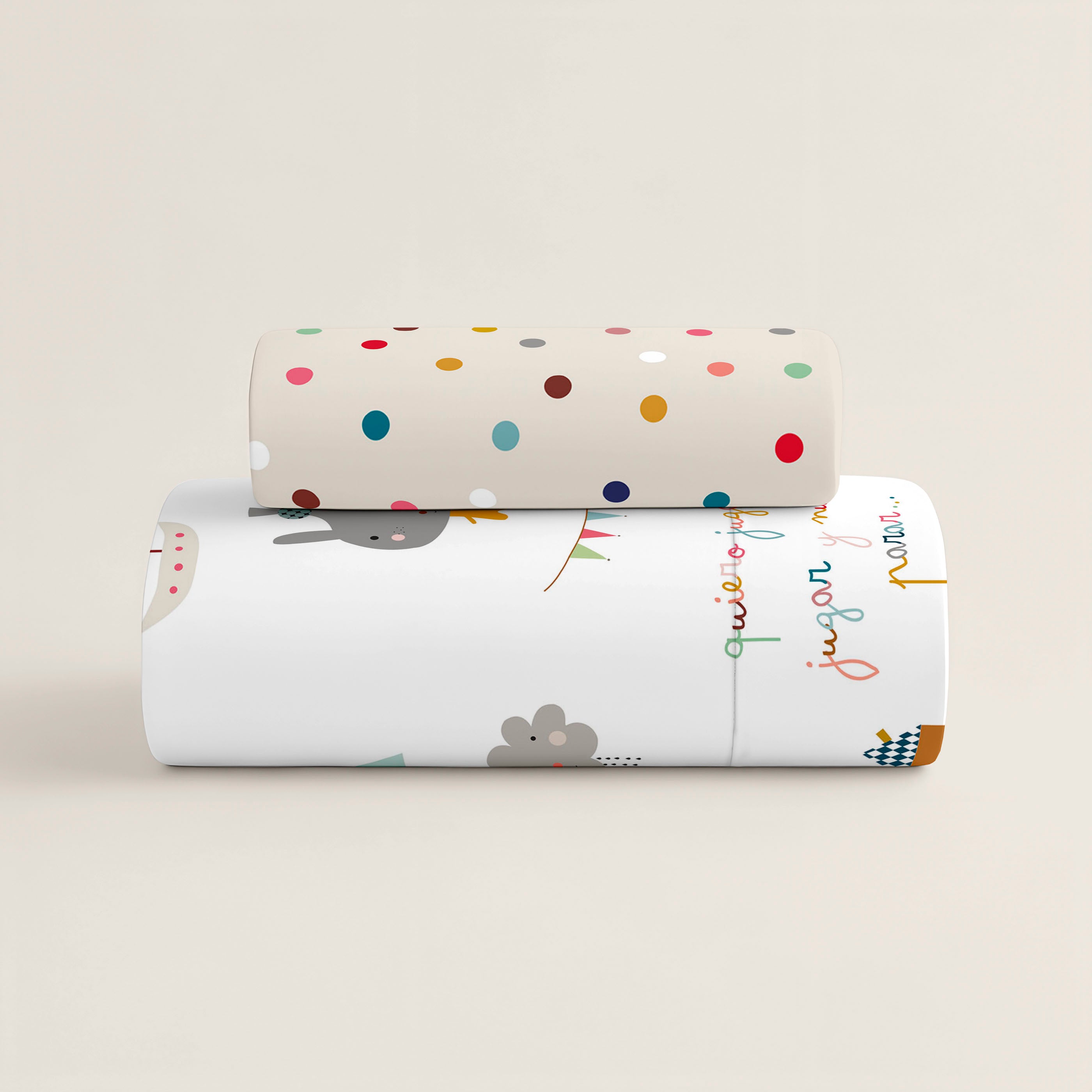 PARURE DE DRAPS LIT BÉBÉ JOUER REV 100% COTON
