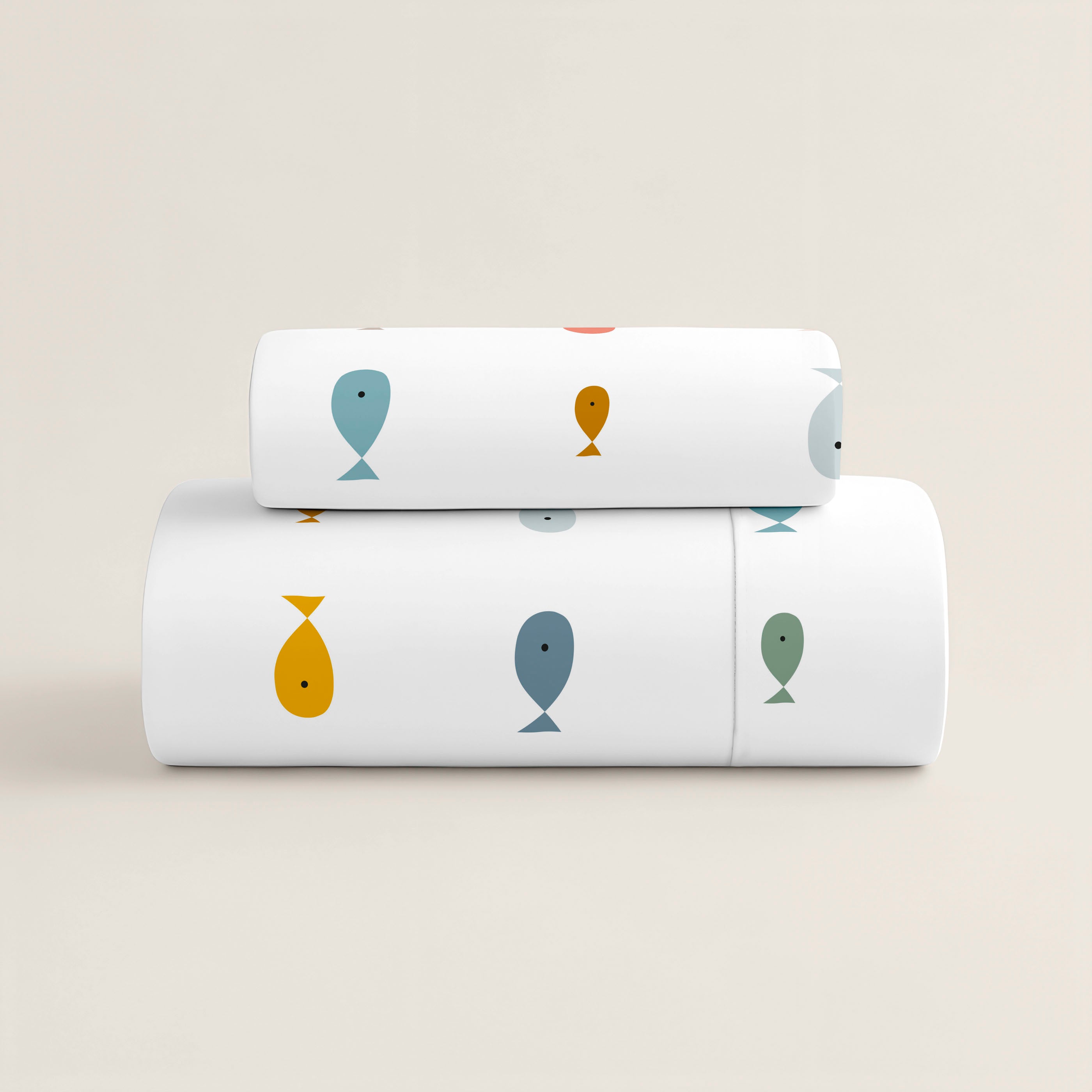 PARURE DE LIT IMPRIMÉE ENFANT MAPPEMONDE COORD. 100% COTON