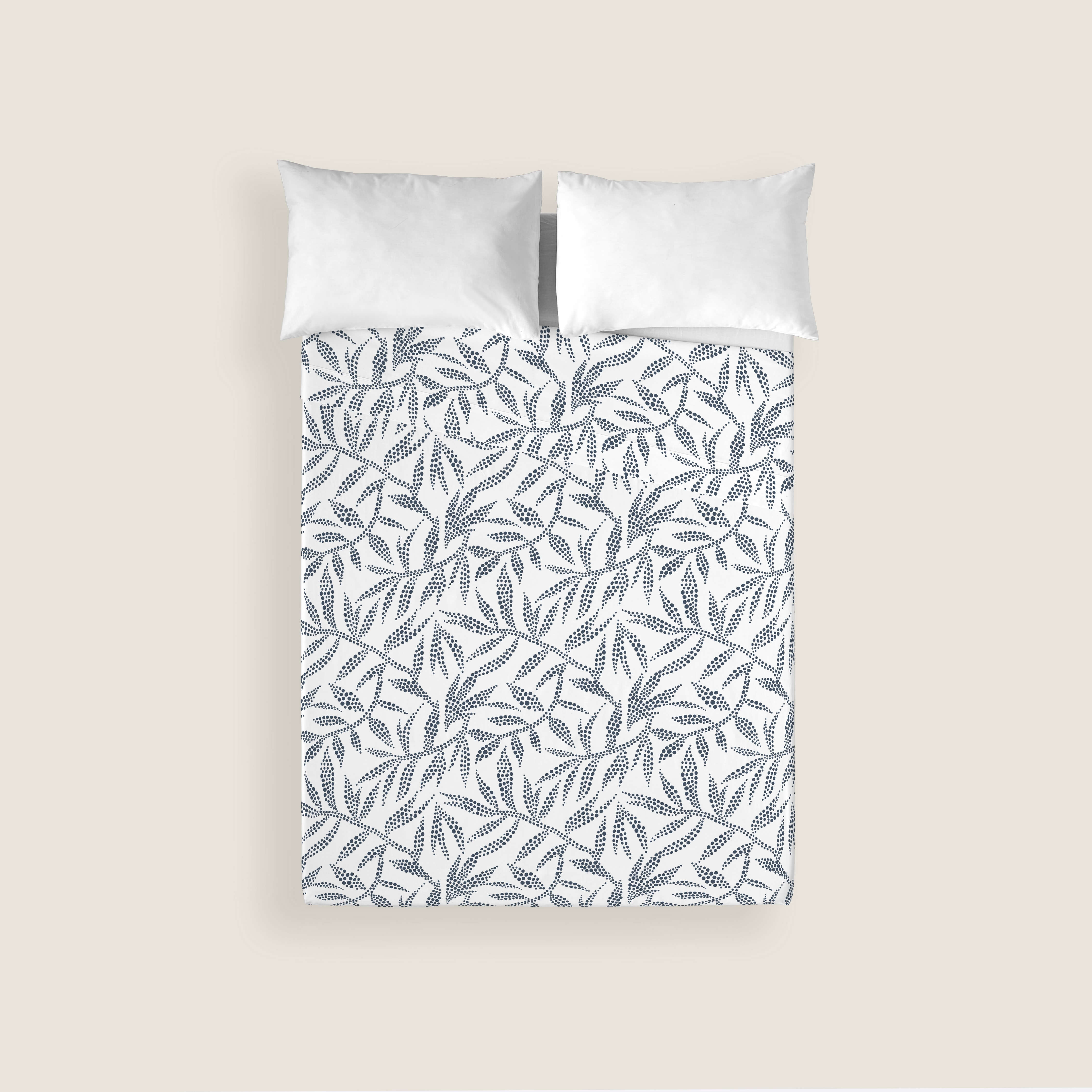 JUEGO SÁBANAS ESTAMPADAS WAKIA BLUE 100% ALGODÓN