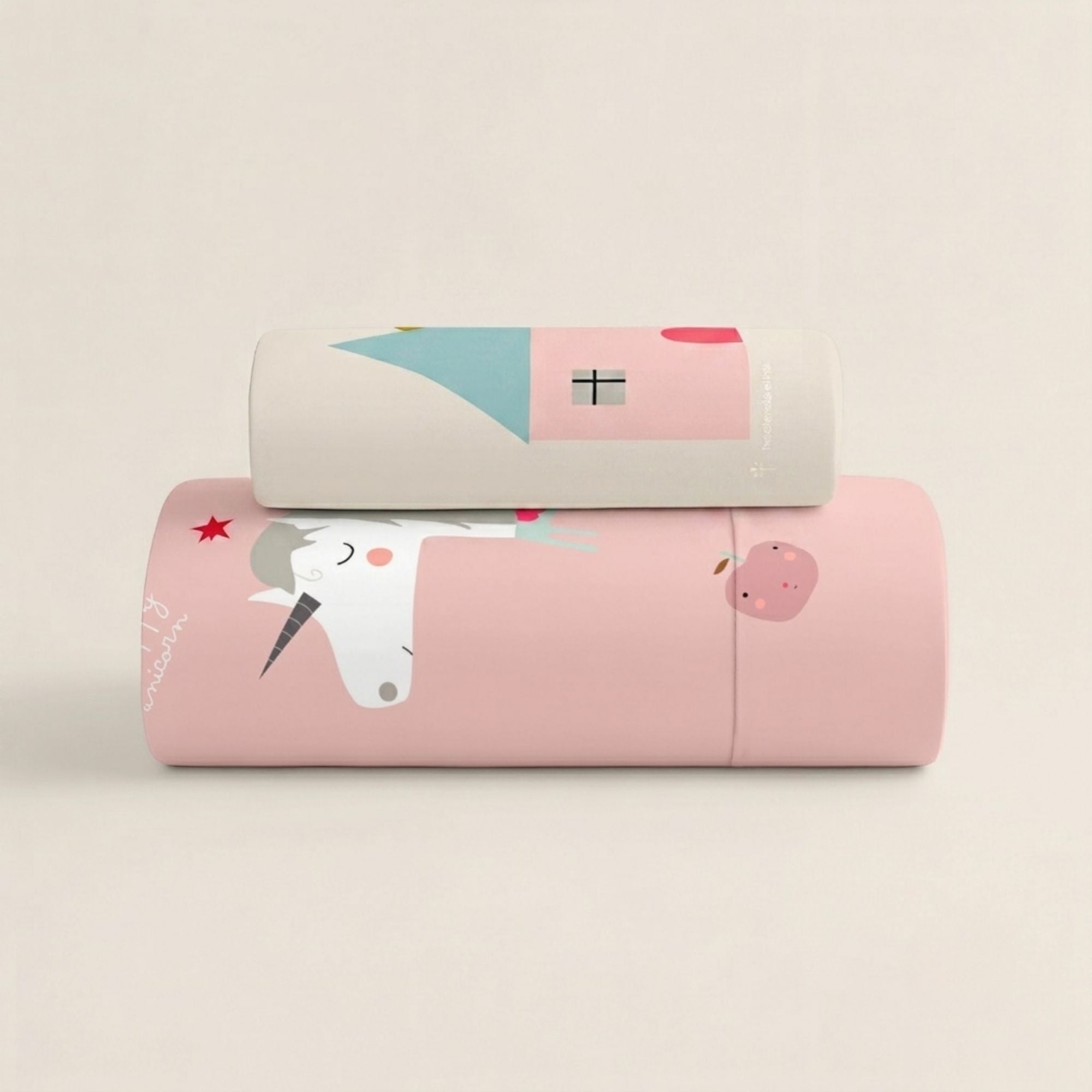PARURE DE DRAP HOUSSE BÉBÉ LICORNE BLANC B 100% COTON